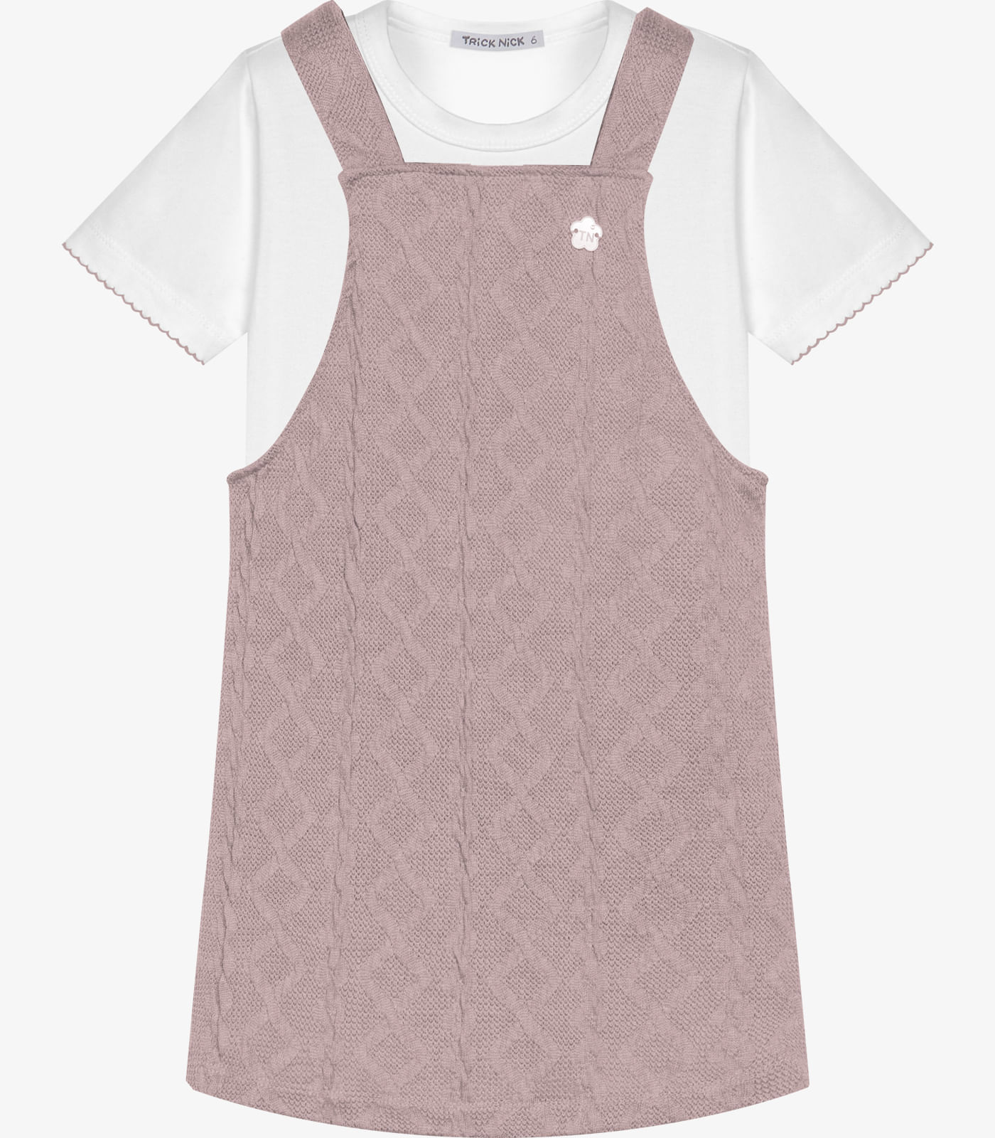 Conjunto Infantil Blusa Com Salopete Trick Nick Rosa