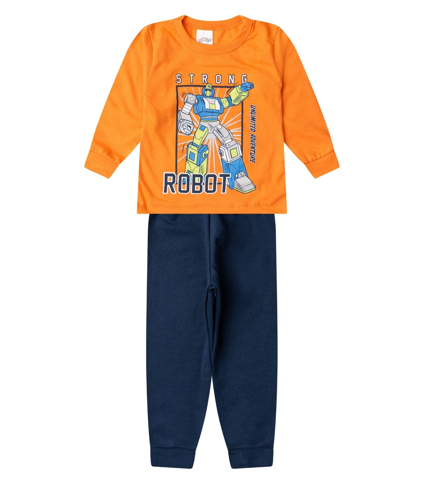 Conjunto Menino Blusa Longa E Calça Select Laranja