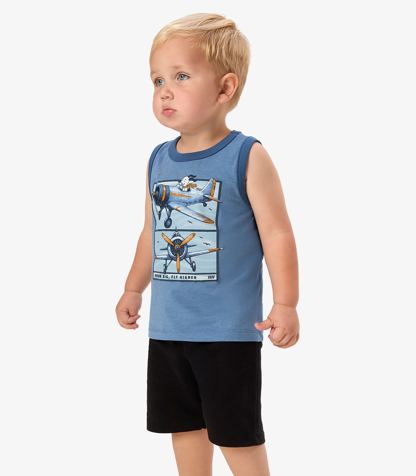 Conjunto Machão Com Bermuda Infantil Rovi Kids Azul