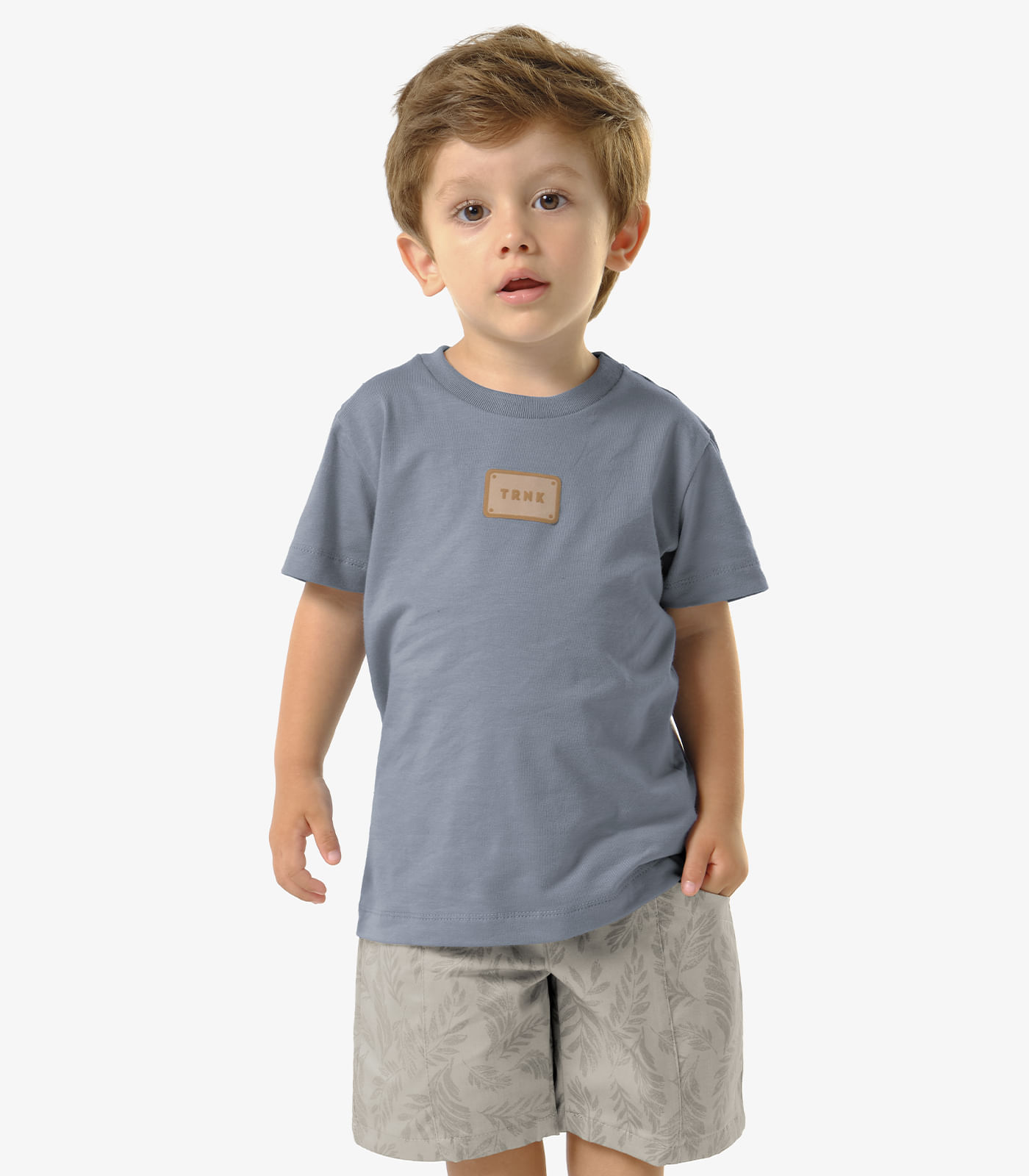 Conjunto Camiseta Cotton Com Bermuda Trick Nick Azul