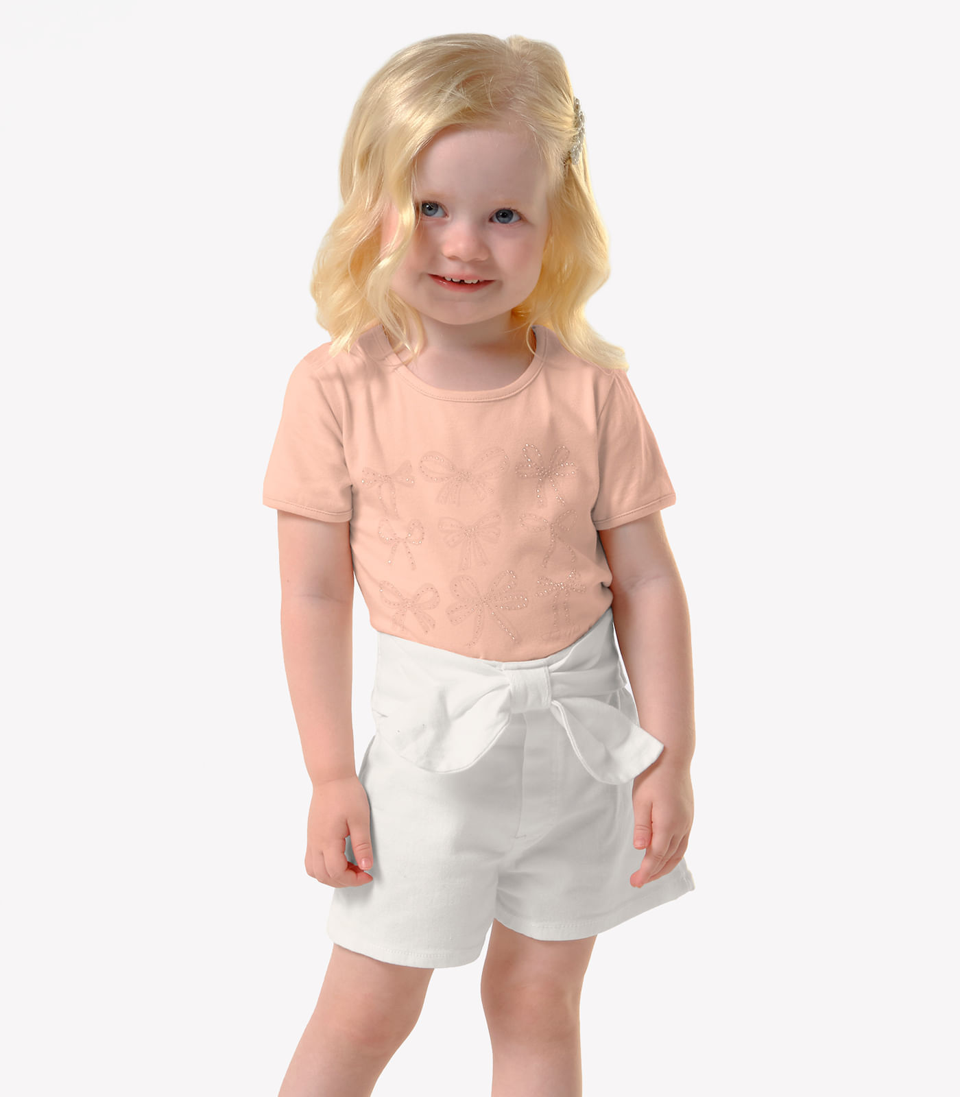 Conjunto Infantil Blusa Com Shorts Trick Nick Rosa