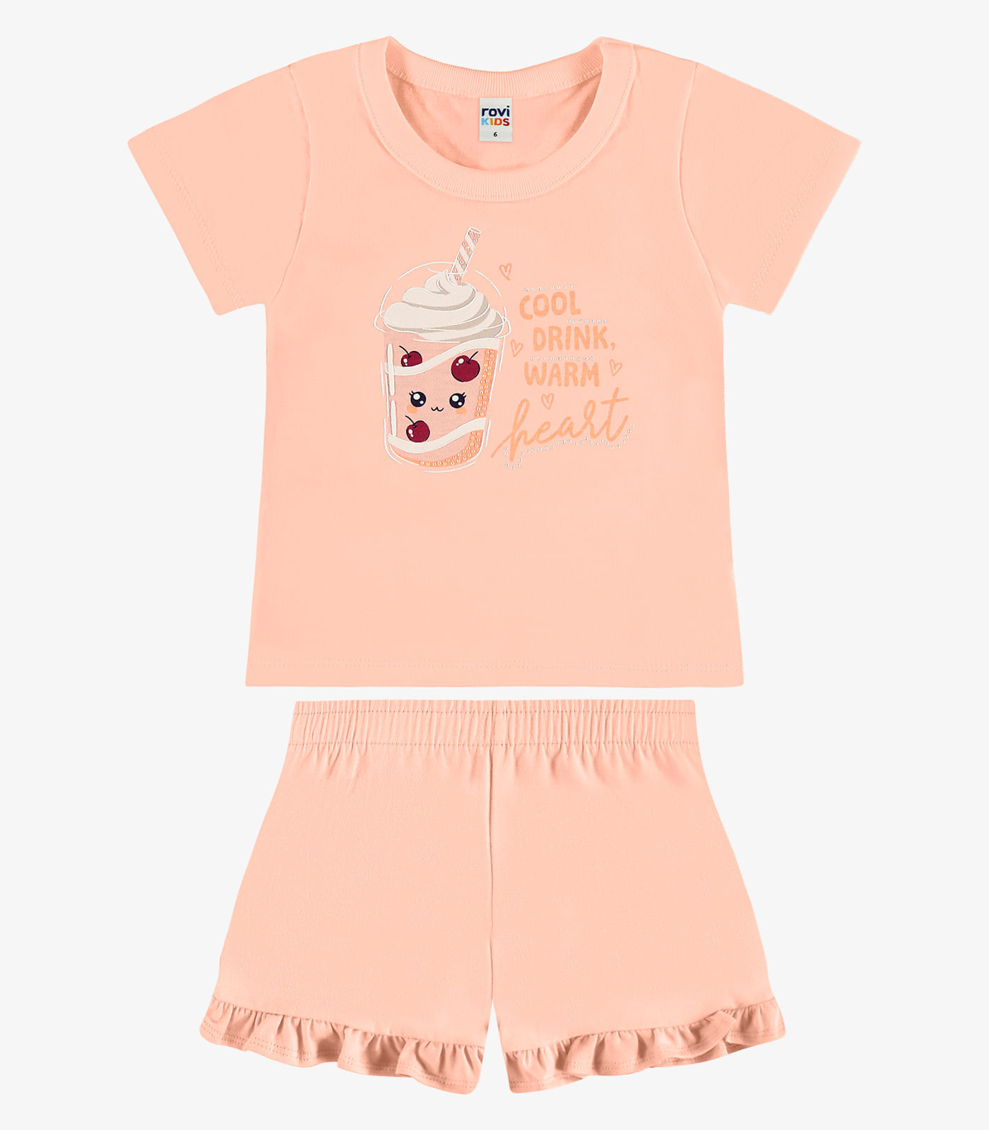 Conjunto Infantil Blusa Com Ciclista Rovi Kids Rosa