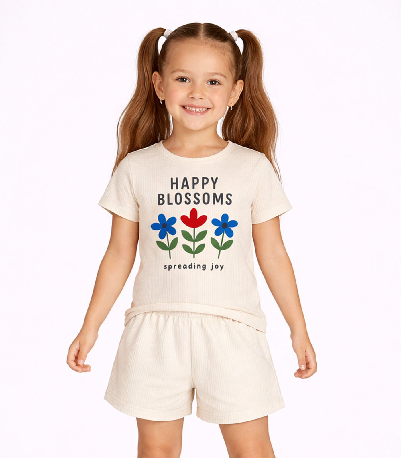 Conjunto Feminino Short e Blusa Estampada Select Bege