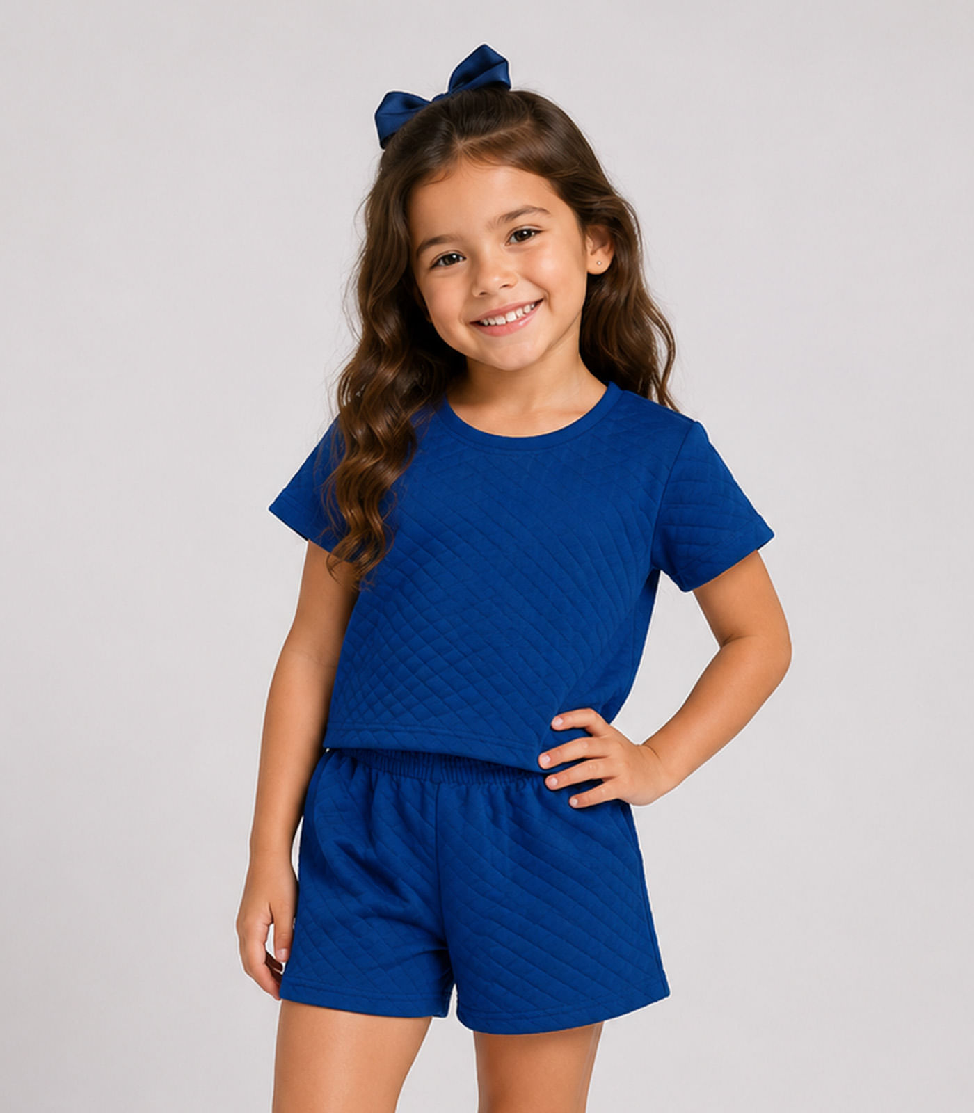 Conjunto Infantil Feminino Blusa e Short Select Azul