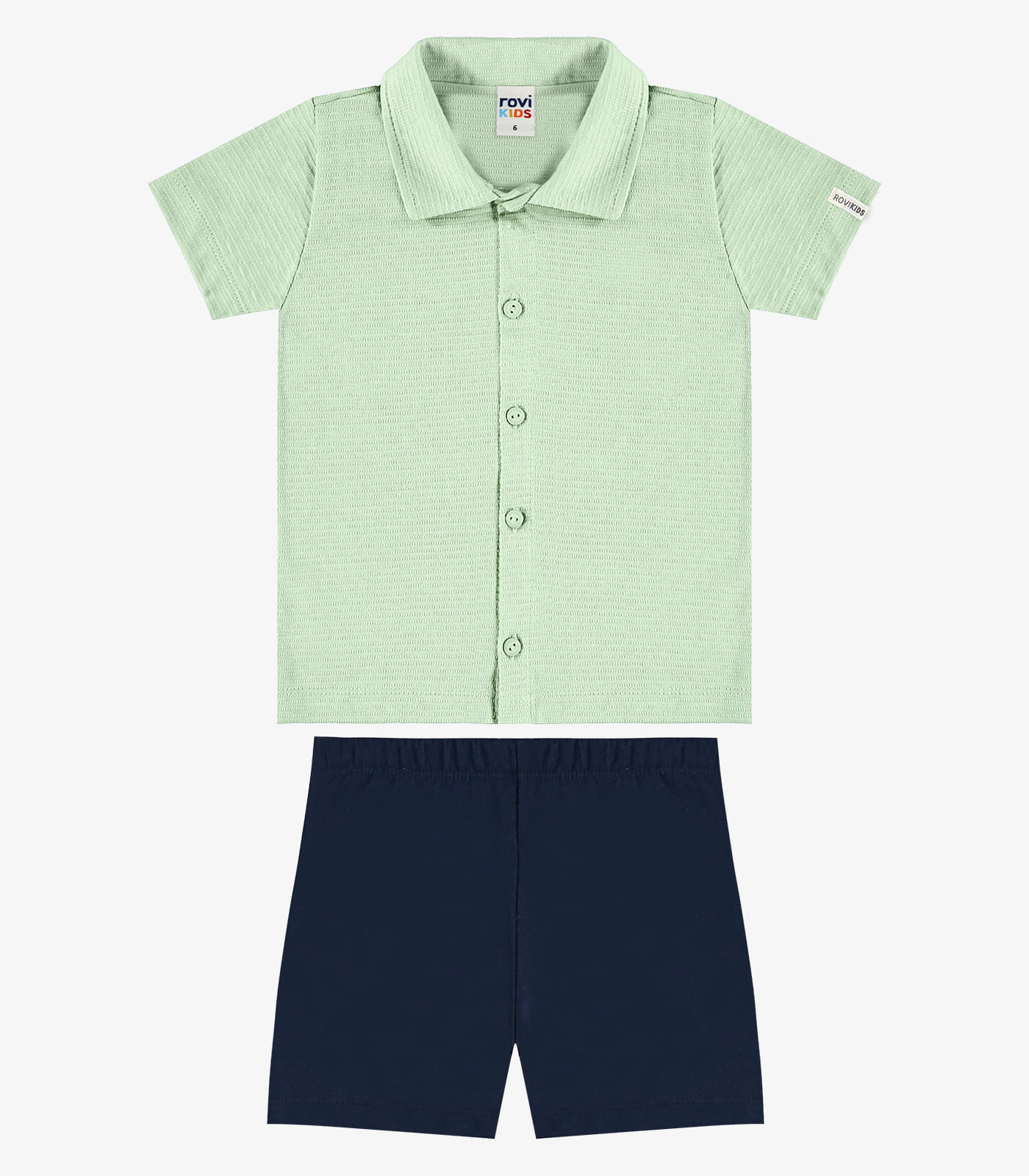 Conjunto Camisa Com Bermuda Infantil Rovi Kids Verde