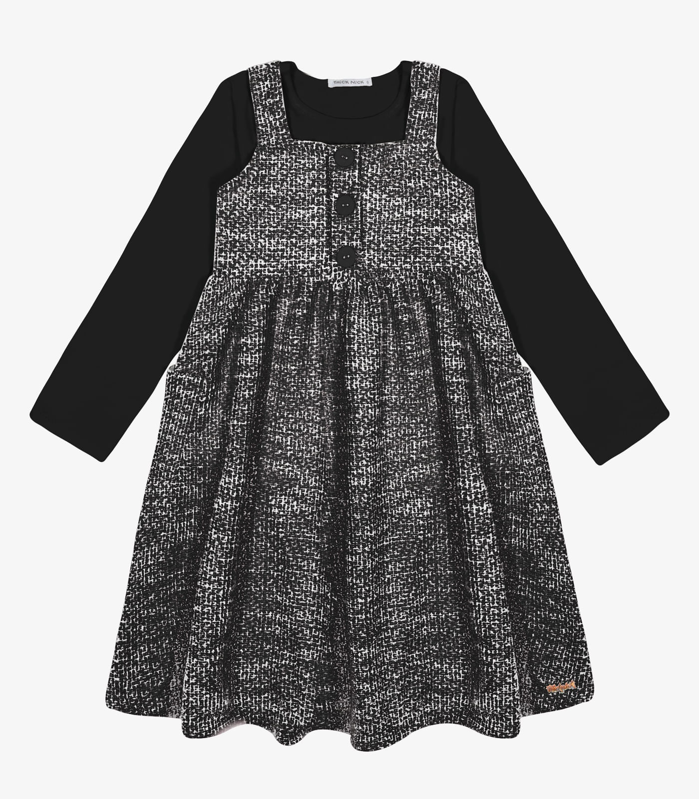 Conjunto Vestido com Blusa Menina Trick Nick Preto