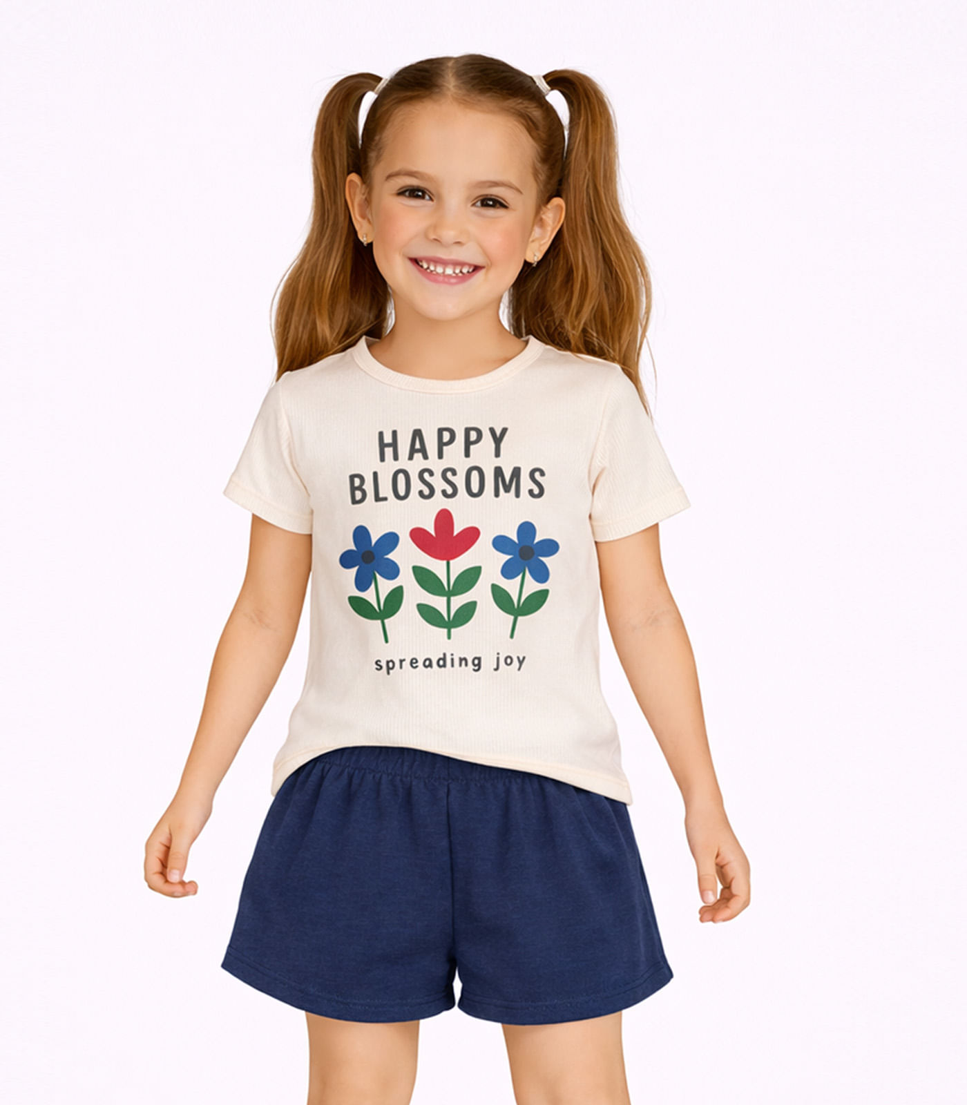 Conjunto Feminino Short e Blusa Estampada Select Bege