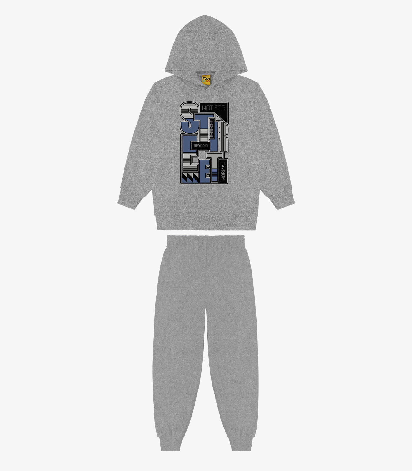 Conjunto Blusão Com Capuz E Calça Rovi Kids Cinza