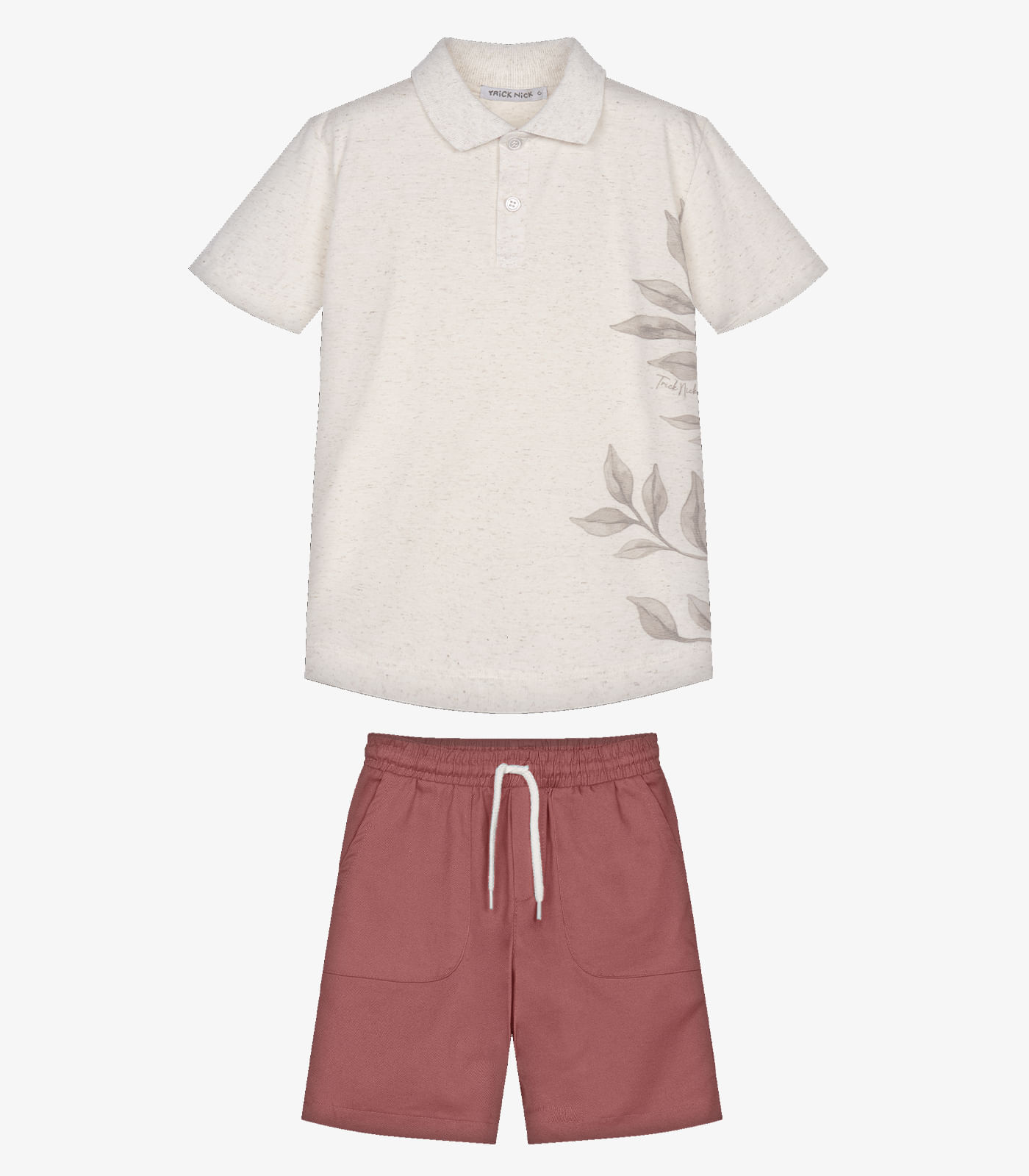 Conjunto Infantil Polo Com Bermuda Trick Nick Laranja