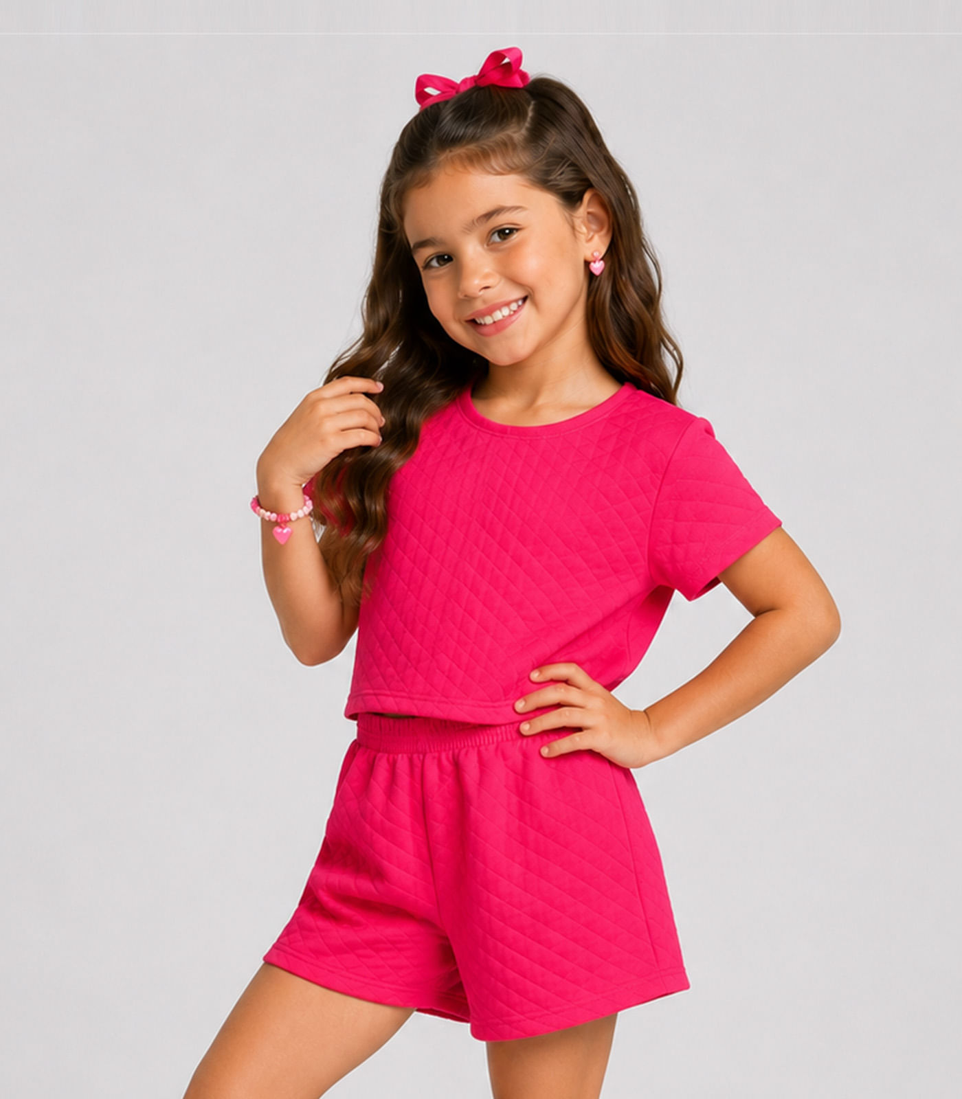 Conjunto Infantil Feminino Blusa e Short Select Rosa