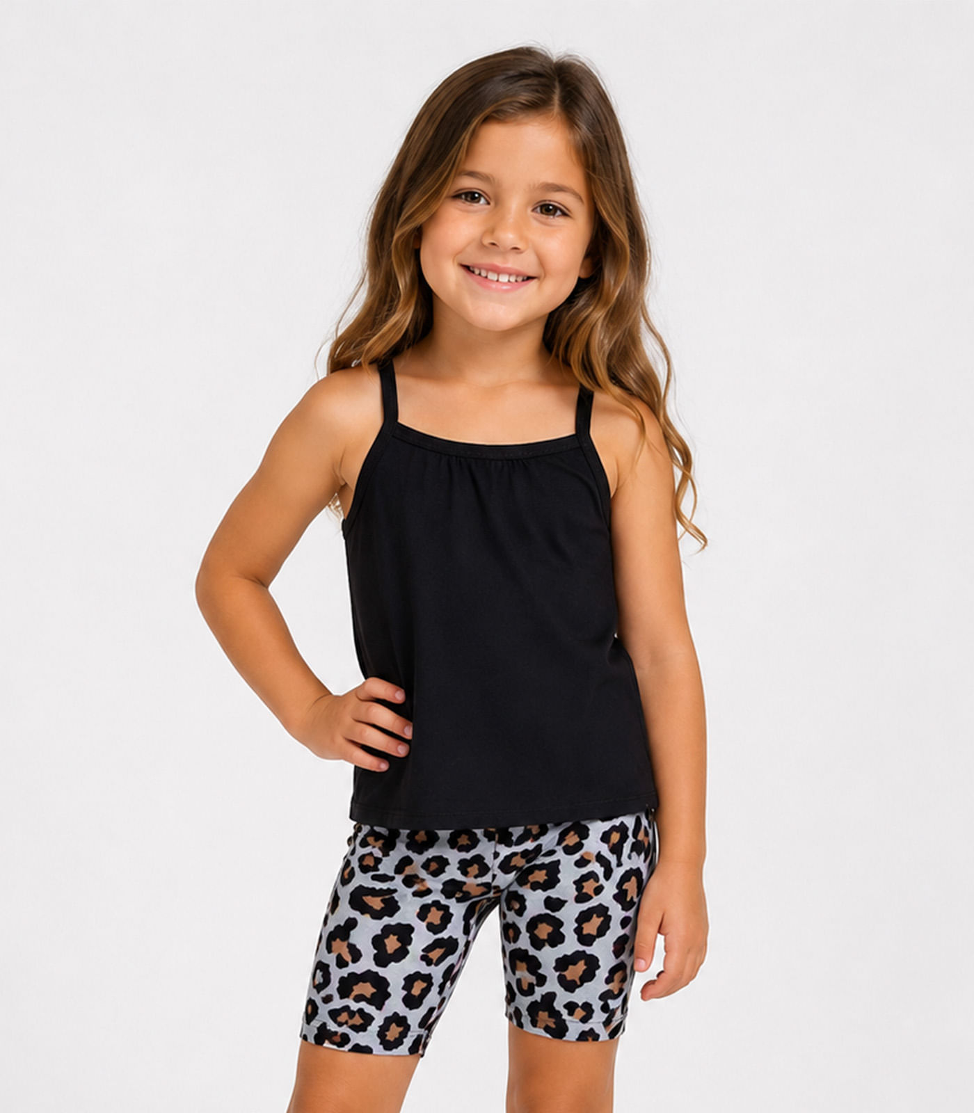 Conjunto Infantil Blusa de Alça e Ciclista Select Preto