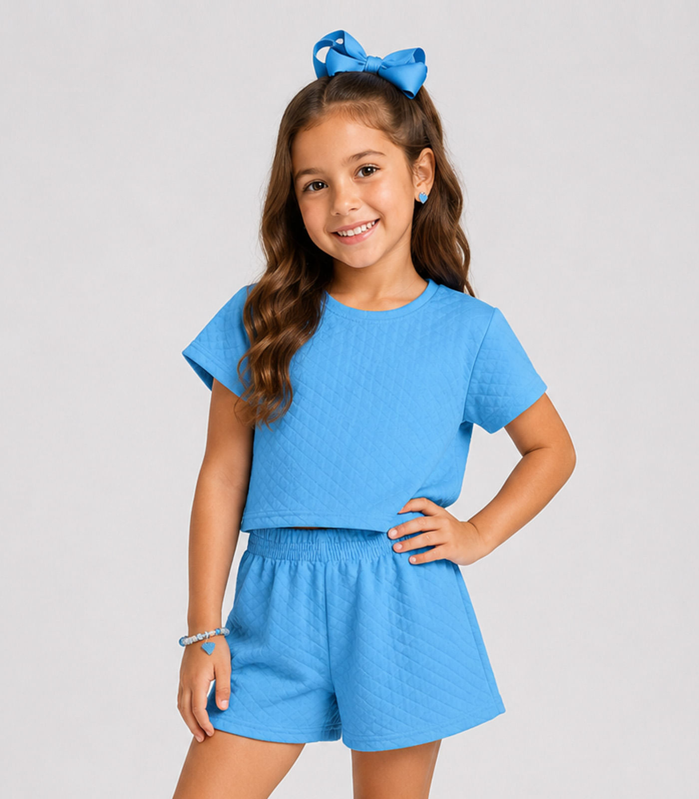Conjunto Infantil Feminino Blusa e Short Select Azul