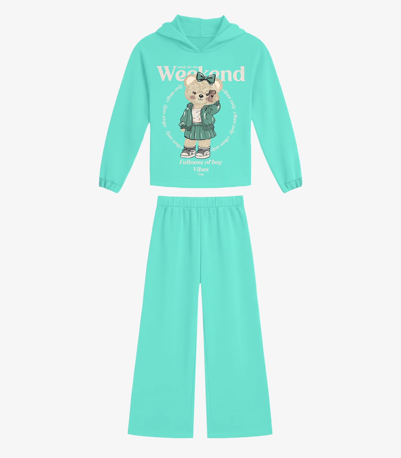 Conjunto Blusão Com Calça Feminino Rovi Kids Verde