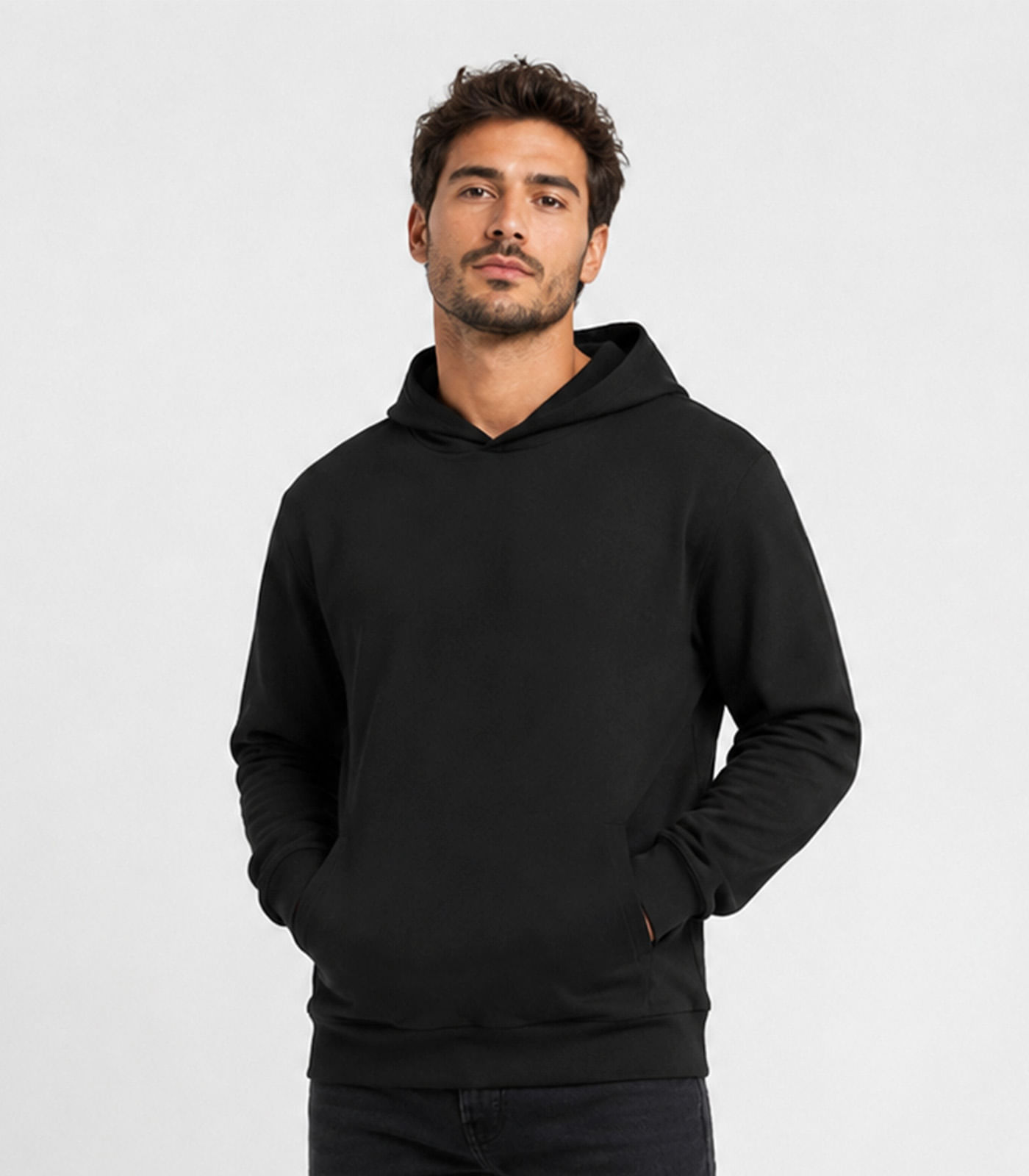 Blusão Com Capuz Em Moletom Masculino Select Preto