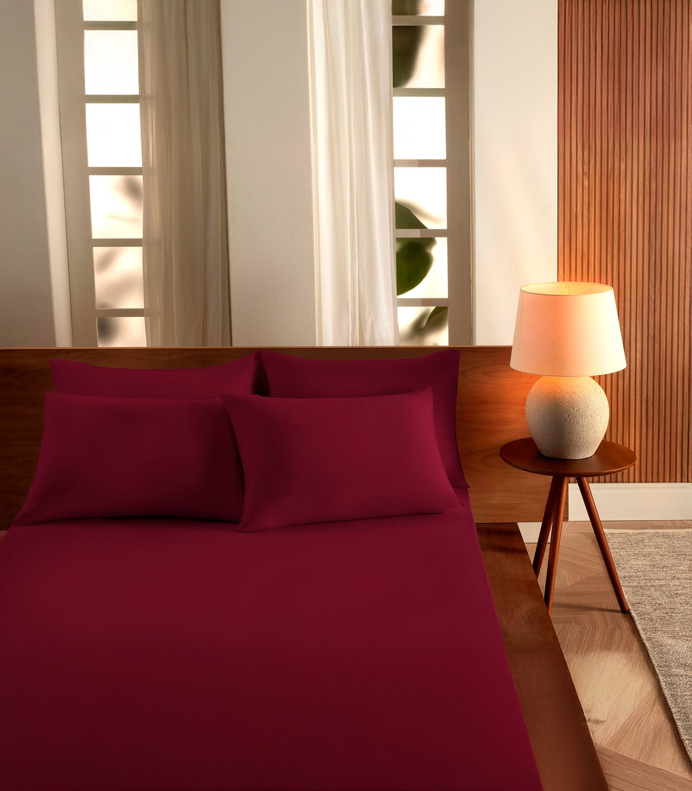 Jogo De Cama Casal Malha 3 Peças Liso Vivaldi Vermelho