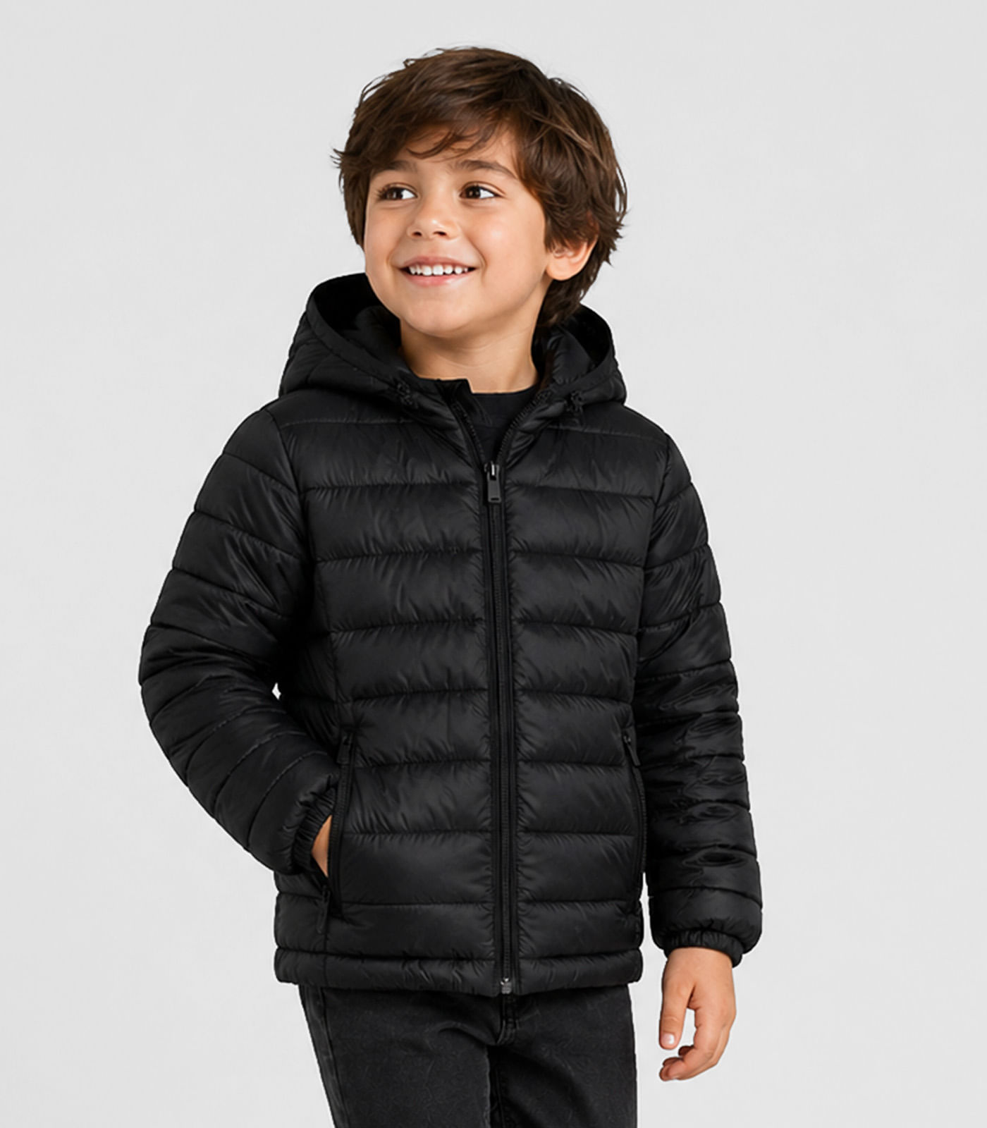 Jaqueta Infantil Meninino Com Capuz Sea Surf Preto