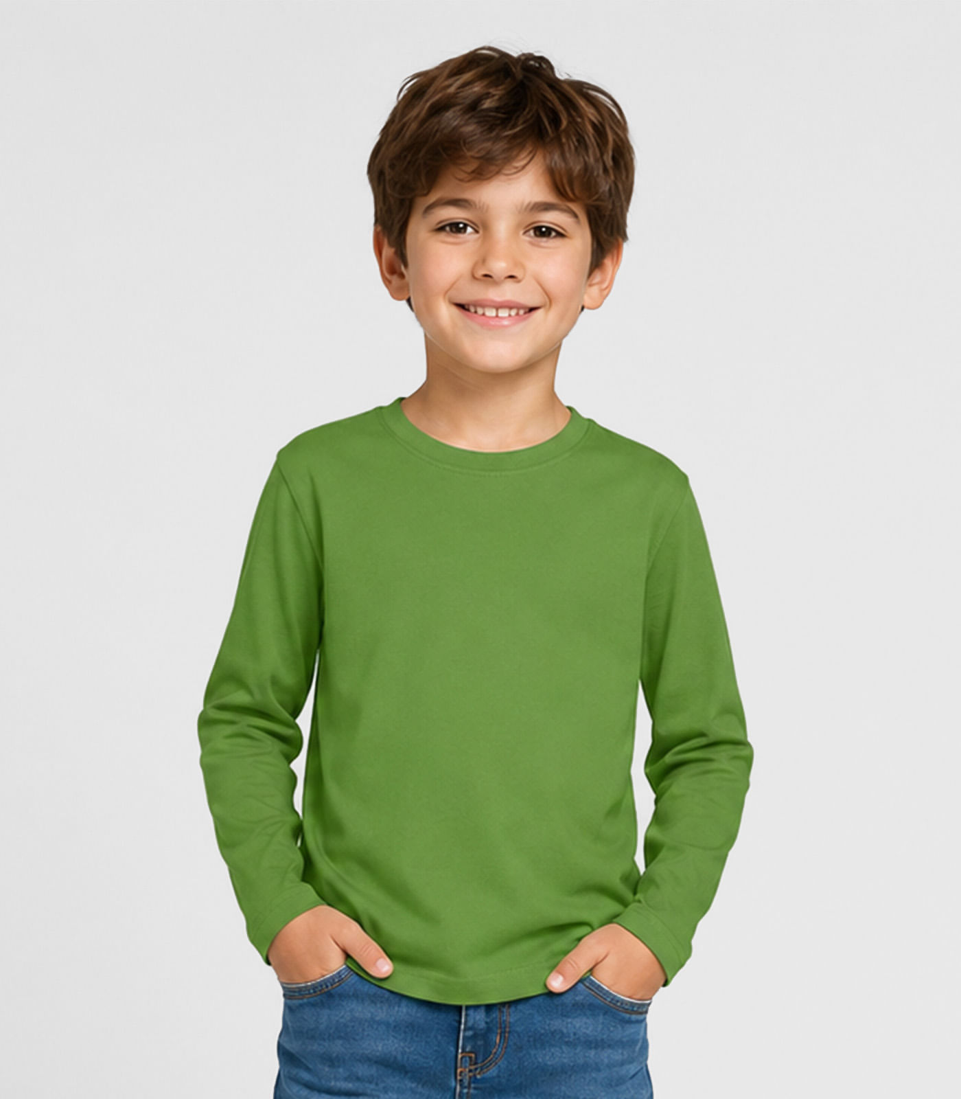 Camiseta Manga Longa Infantil Masculina Select Verde