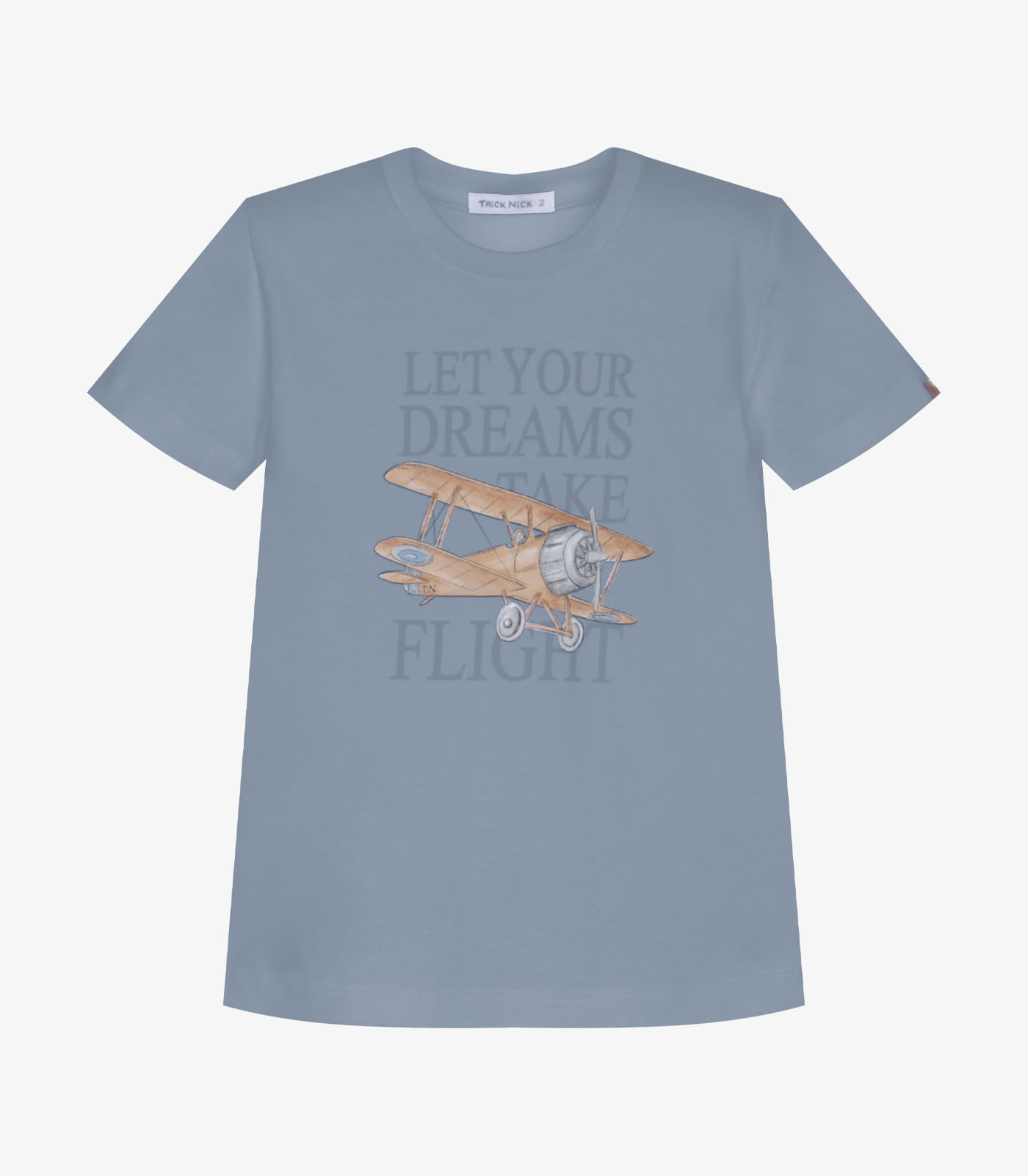 Camiseta Infantil Meia Malha E Estampa Trick Nick Azul