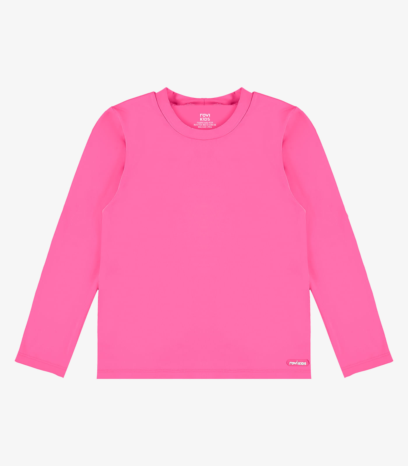 Camiseta Proteção UV Longa Infantil Rovi Kids Rosa