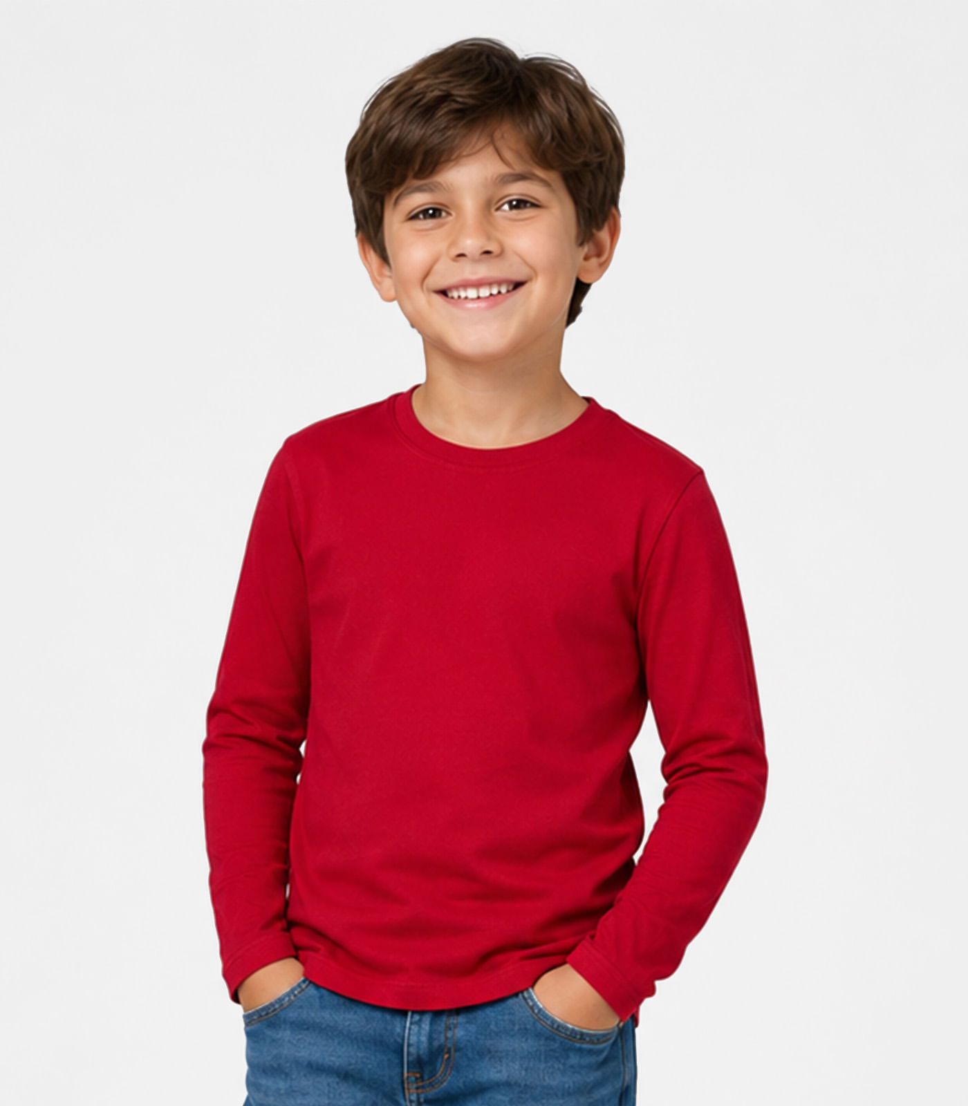 Camiseta Manga Longa Infantil Masculina Select Vermelho