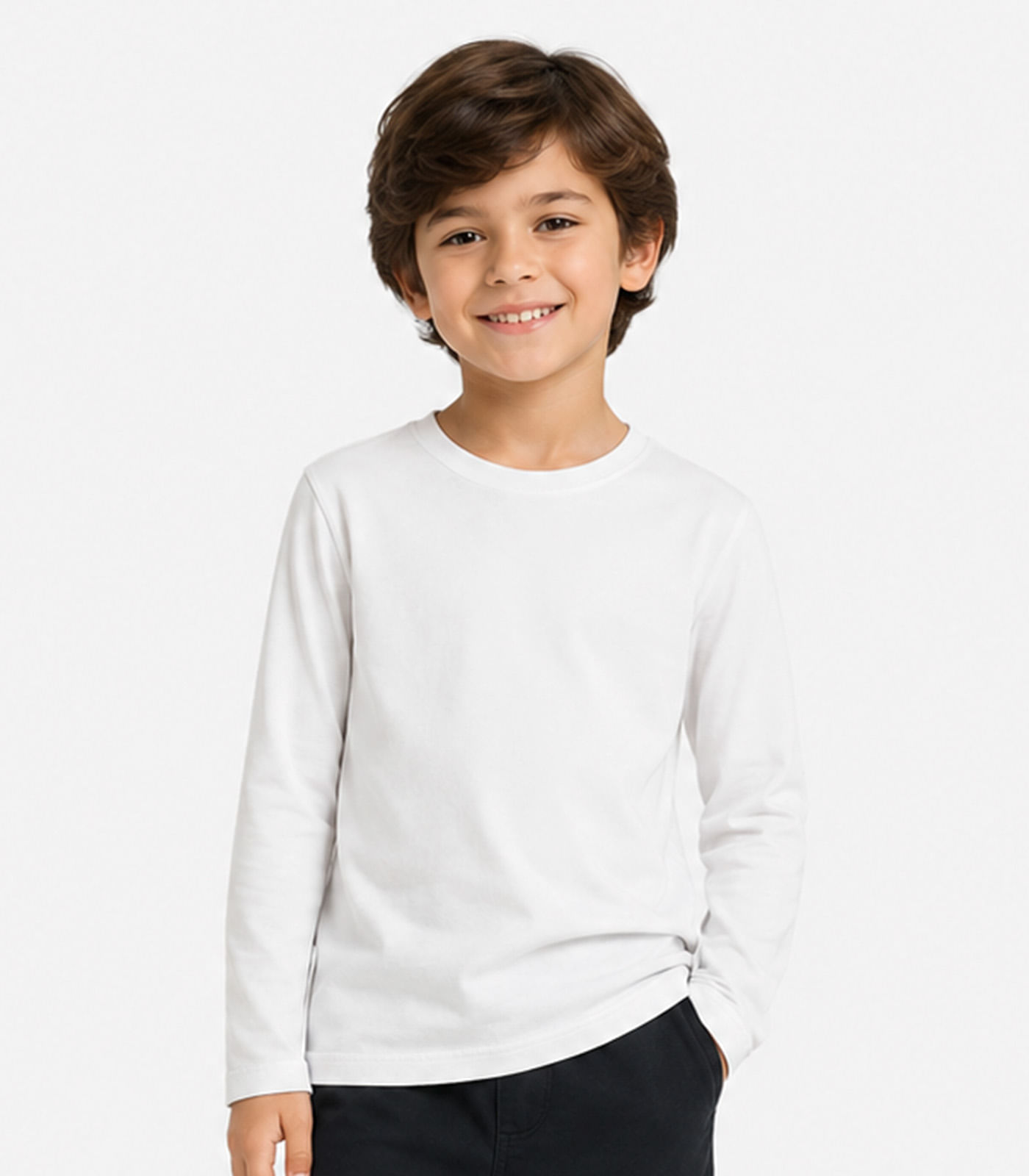 Camiseta Manga Longa Infantil Masculina Select Branco