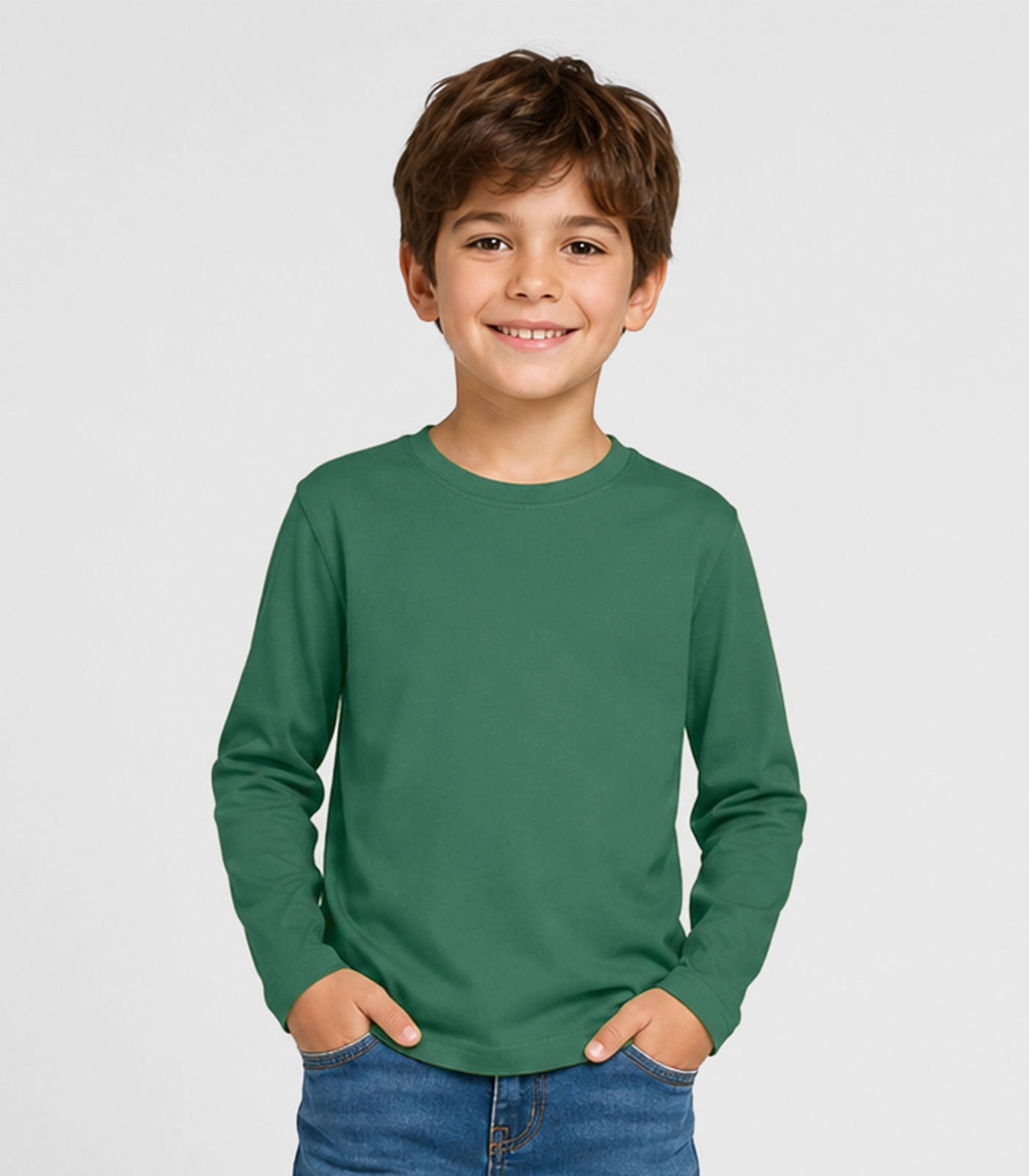Camiseta Manga Longa Infantil Masculina Select Verde