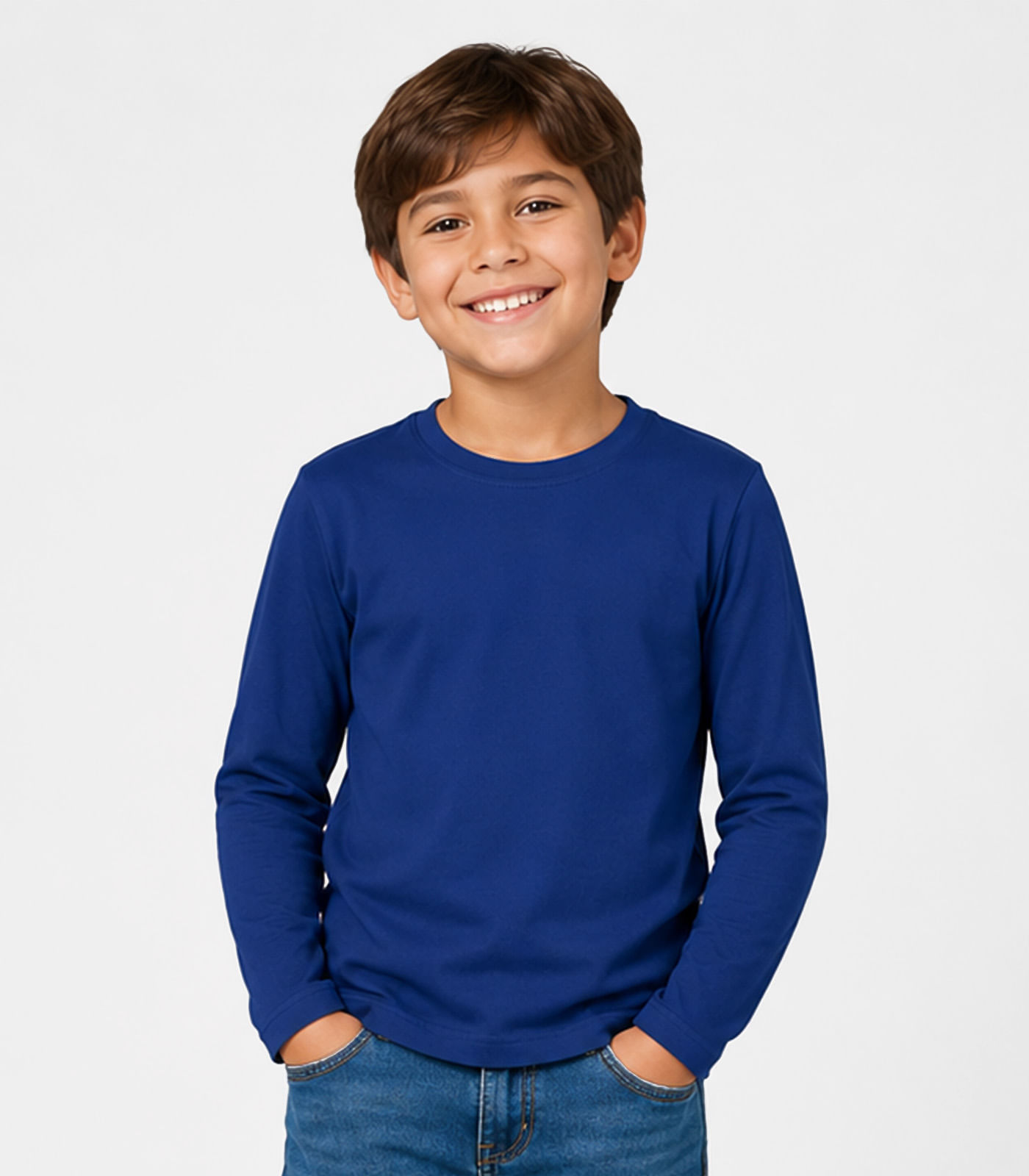 Camiseta Manga Longa Infantil Masculina Select Azul