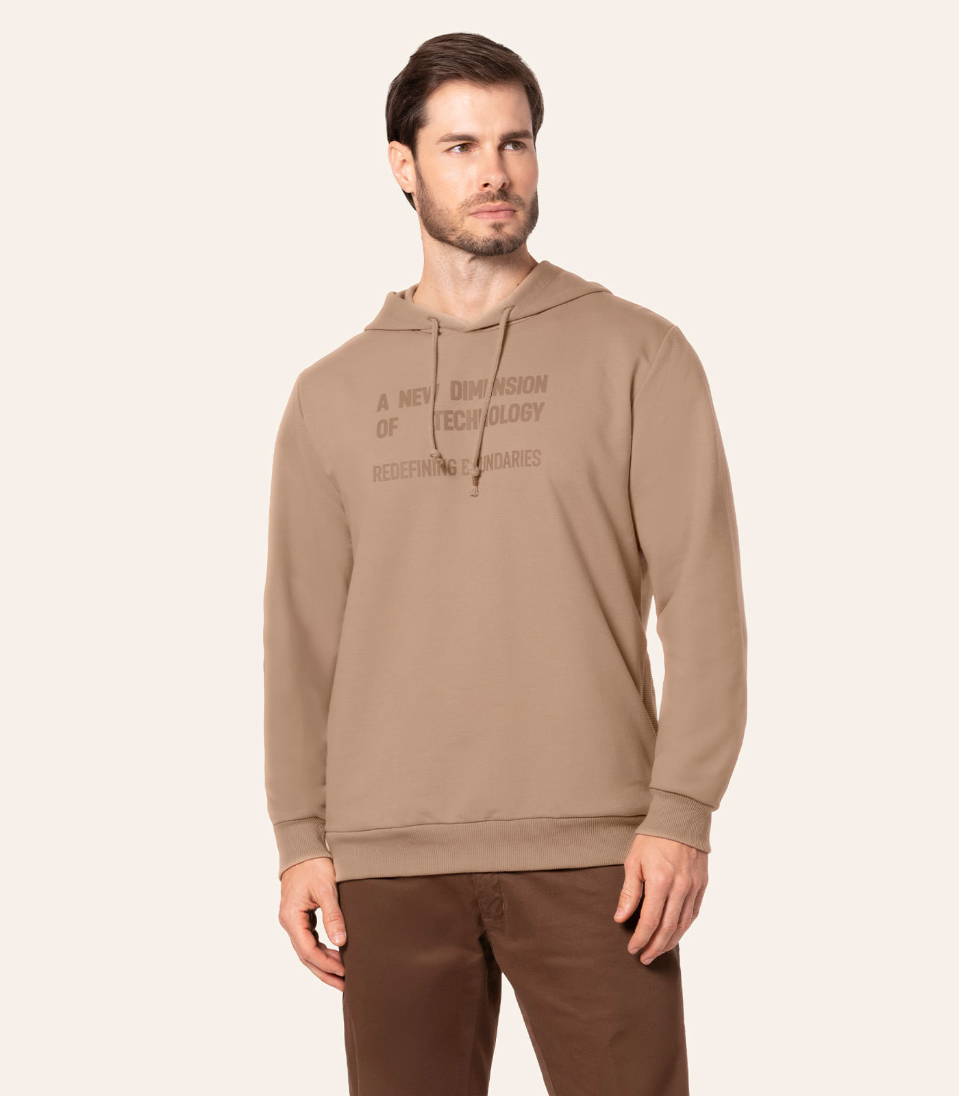Moletom Masculino Moletom Com Capuz Diametro Marrom