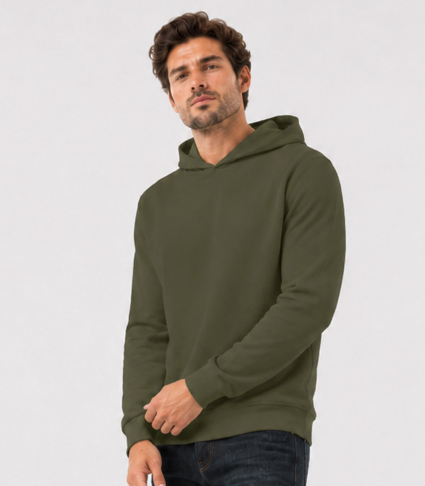 Blusão Com Capuz Em Moletom Masculino Select Verde
