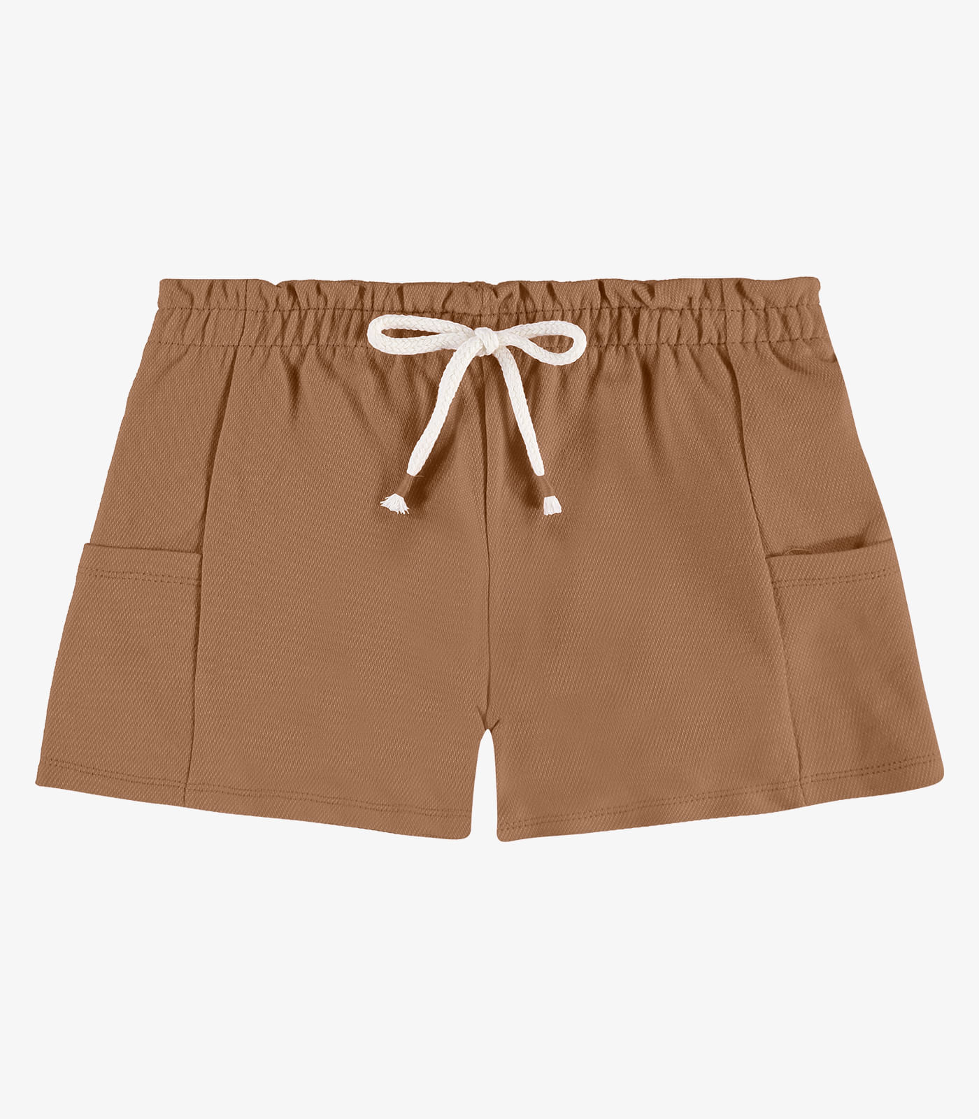 Shorts Infantil Feminino Moletom Rovi Kids Marrom