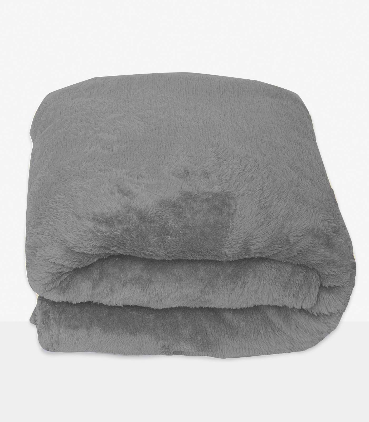 Manta De Microfibra Lisa Queen Rovitex Home Cinza