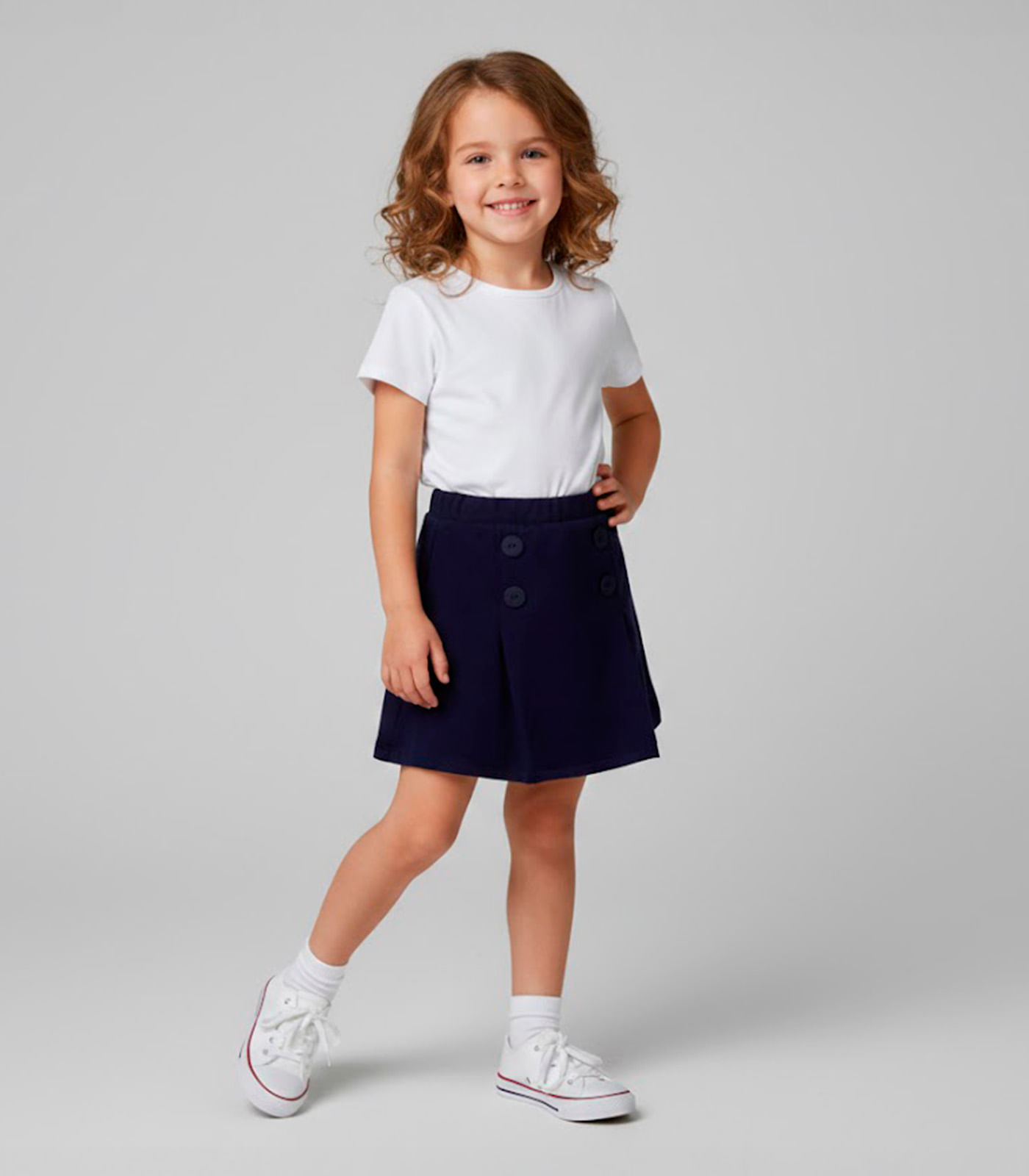 Saia Infantil Com Botões Decorativos Trick Nick Azul