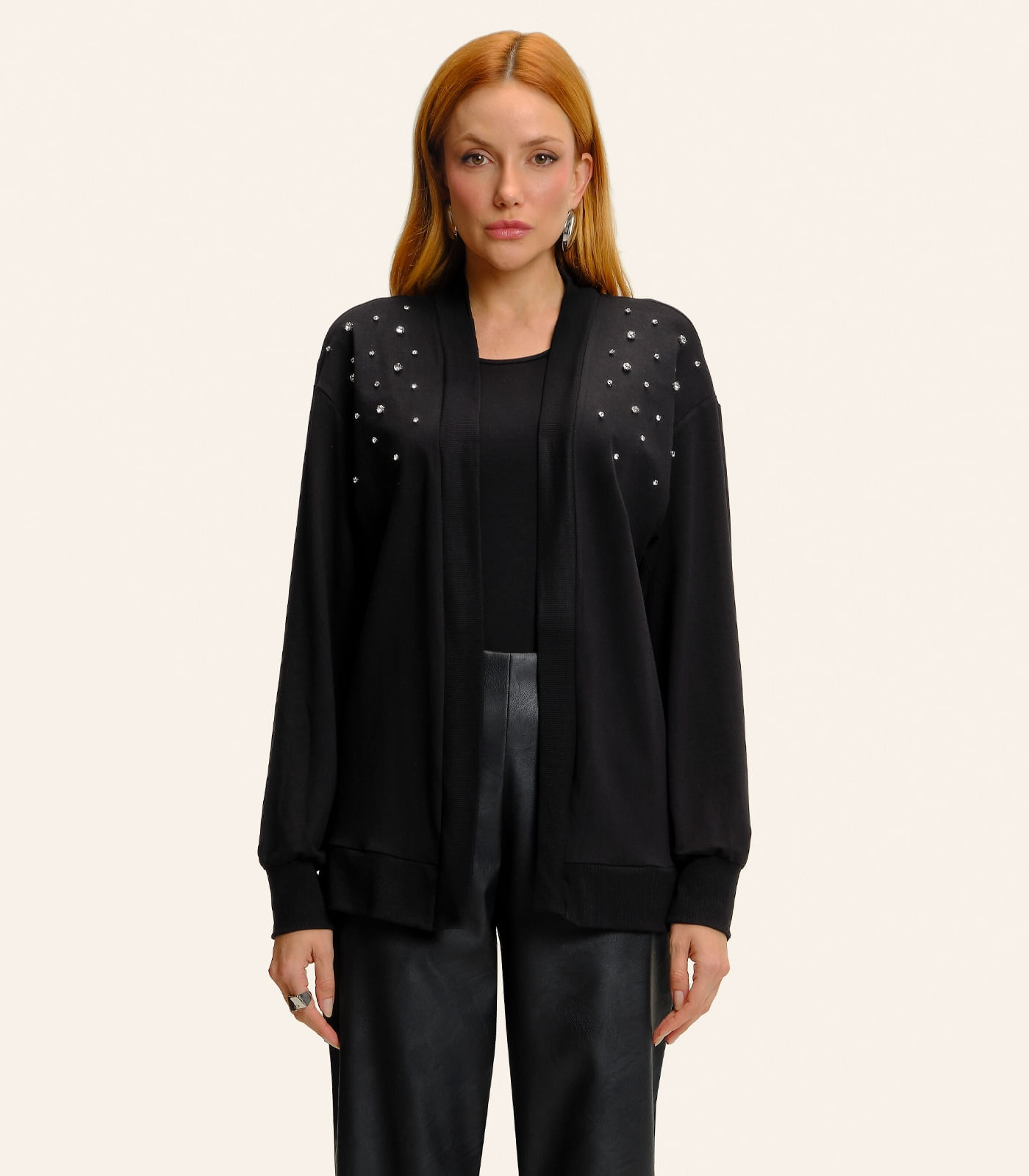 TwinSet Feminino Cardigan Com Regata Endless Preto