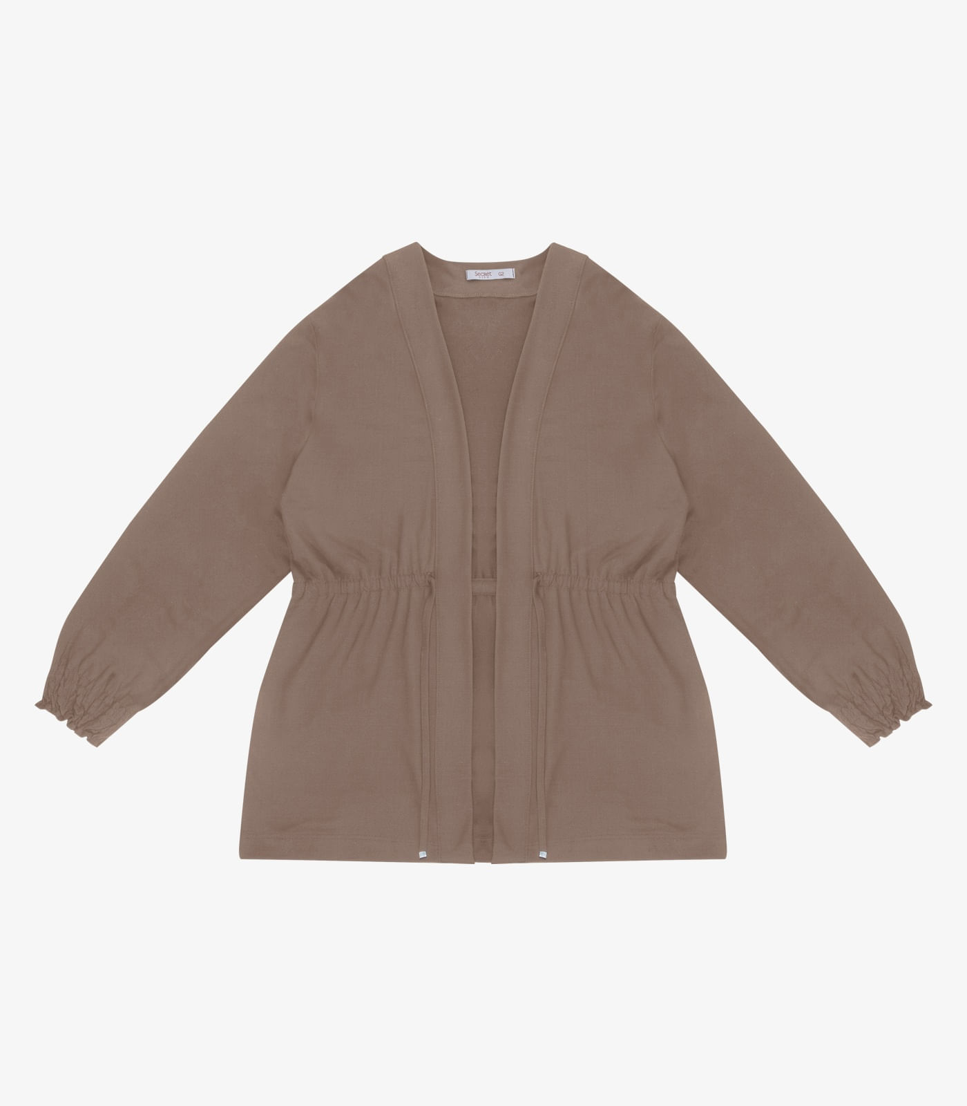 Cardigan Feminino Molecotton Plus Size Secret Glam Marrom