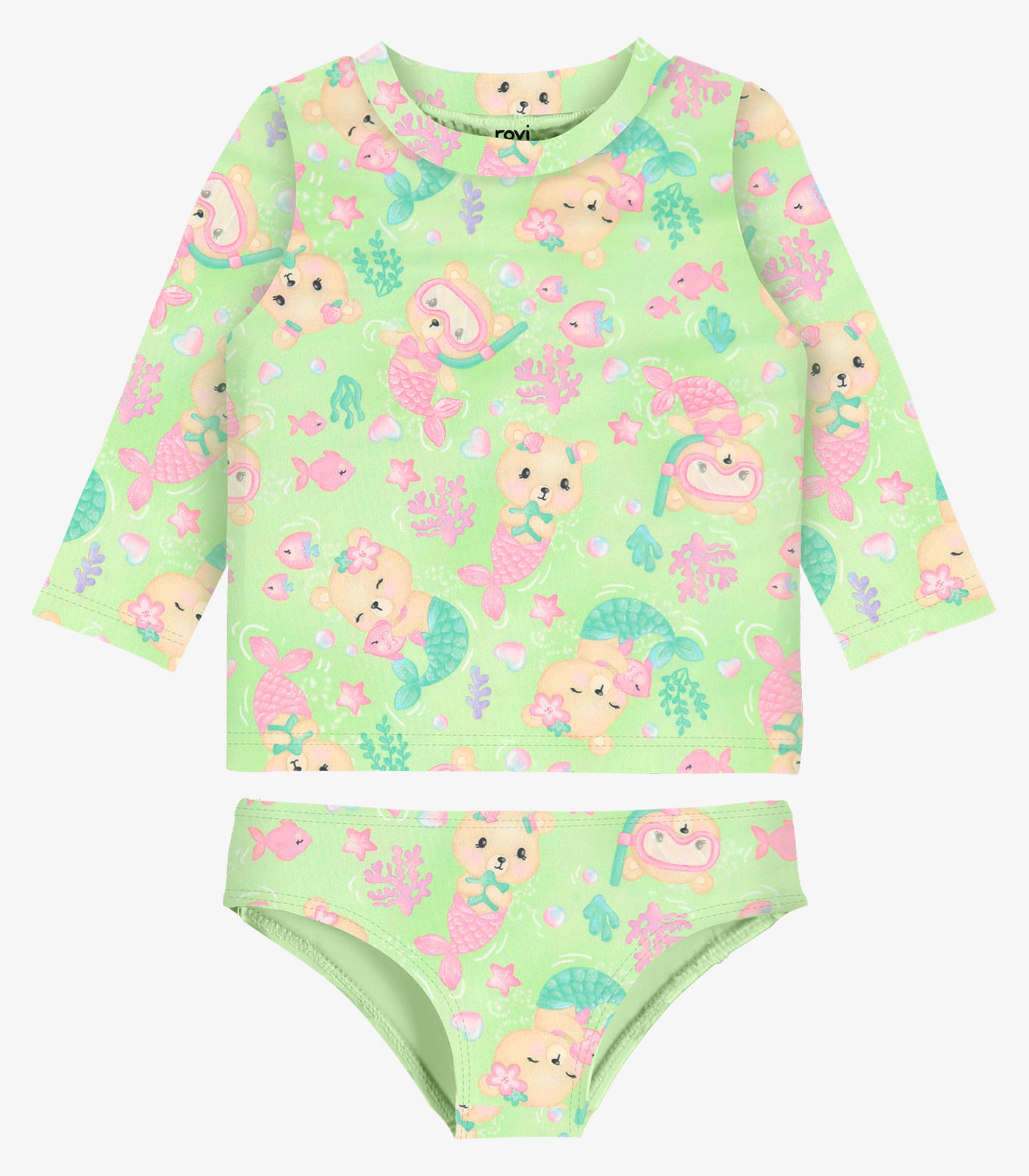 Conjunto Bíquini Camiseta e Calcinha Rovi Kids Verde