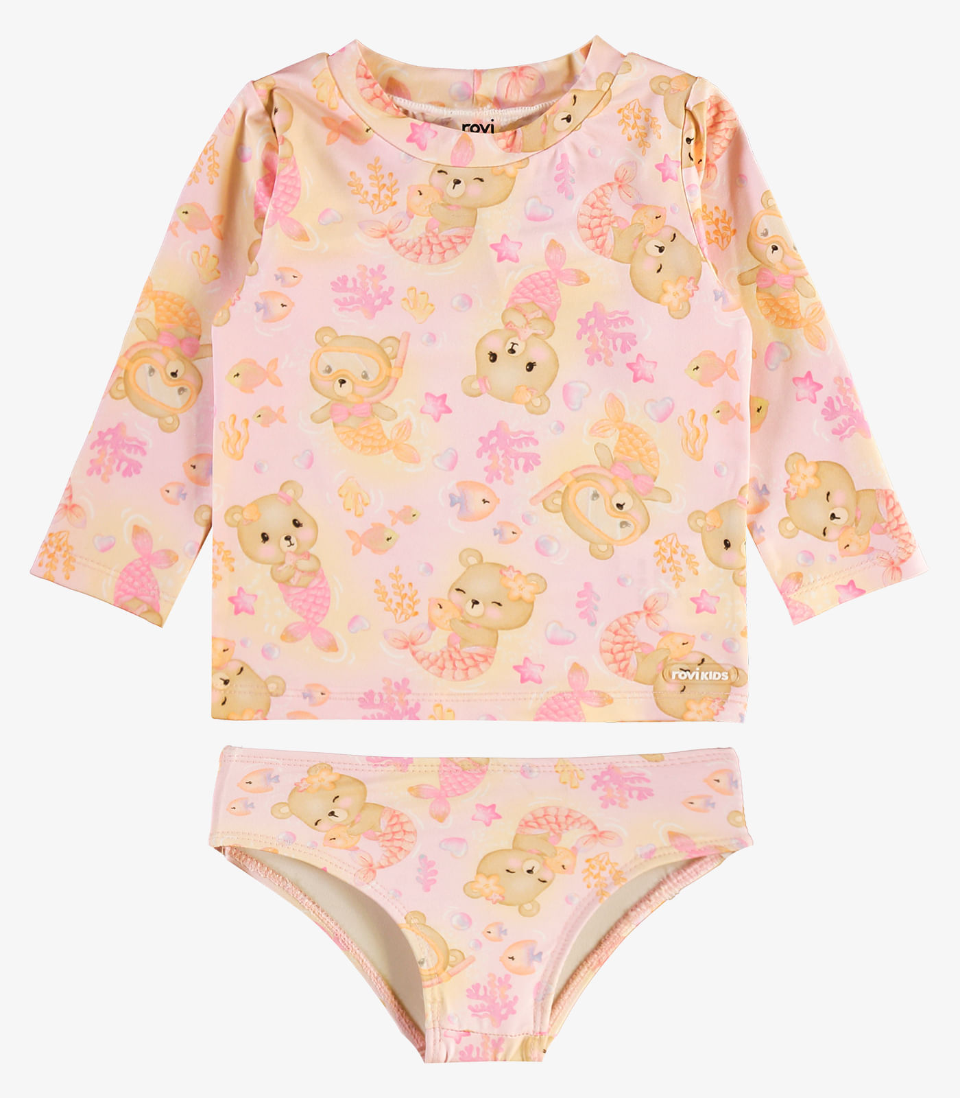Conjunto Bíquini Camiseta e Calcinha Rovi Kids Rosa