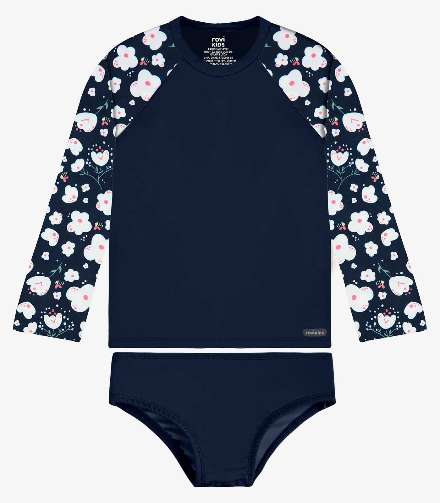 Conjunto Bíquini Infantil Proteção UV Rovi Kids Azul
