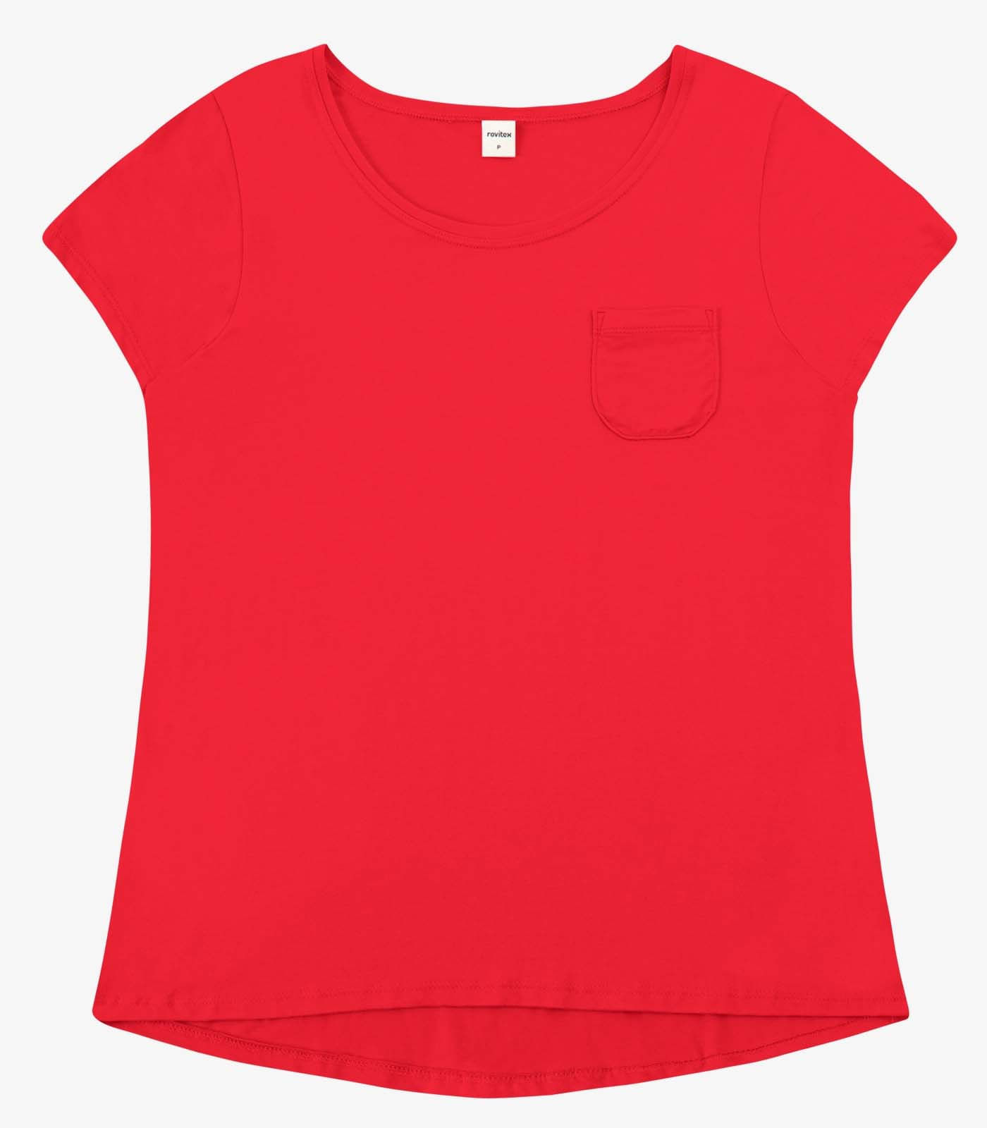 Blusa Feminina Viscotorcion Com Bolso Rovitex Vermelho
