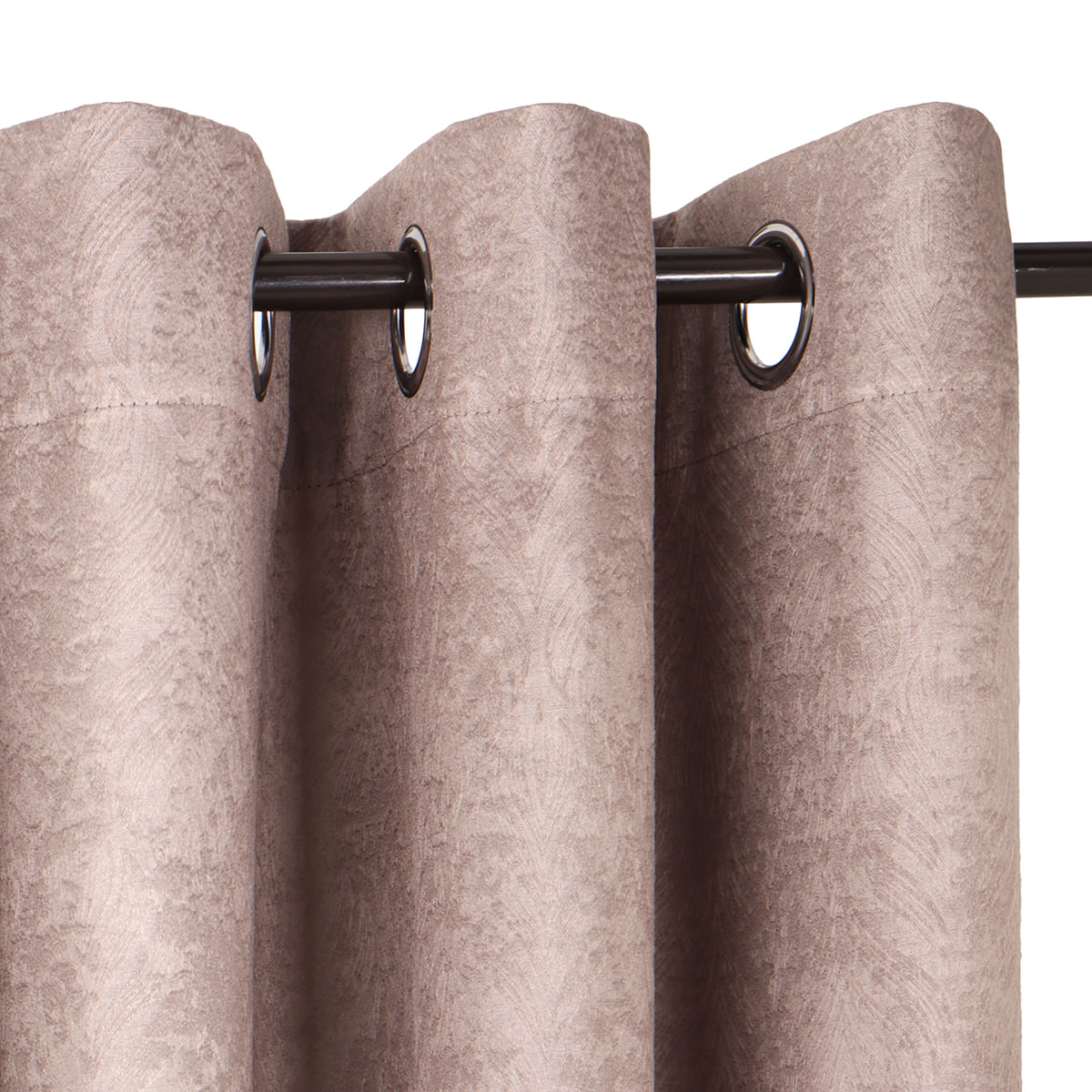 Cortina Blackout Relevo Folhagem 280x180cm Marrom Claro - PNB