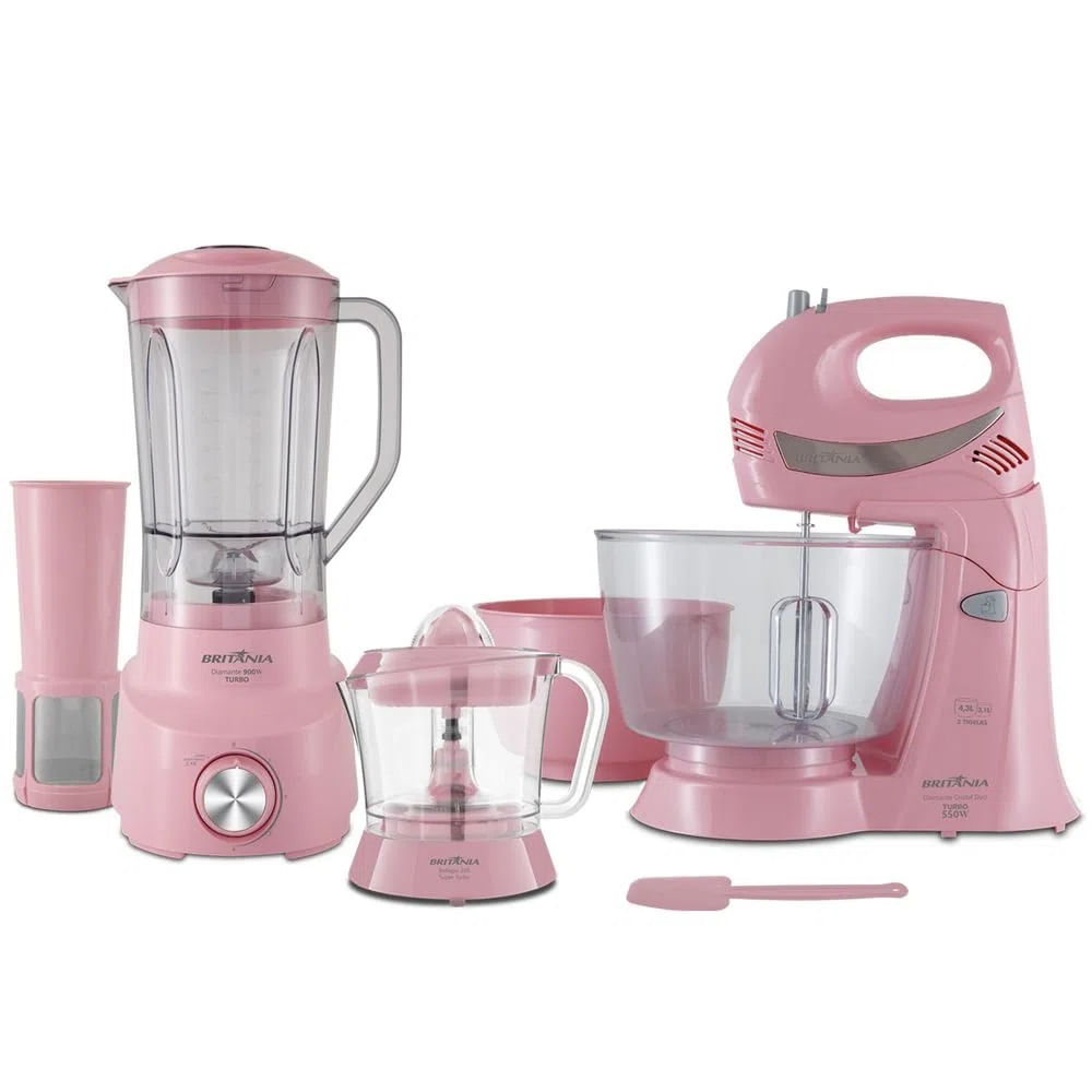 Kit Cozinha Britânia Bkt51R Rosa 220V