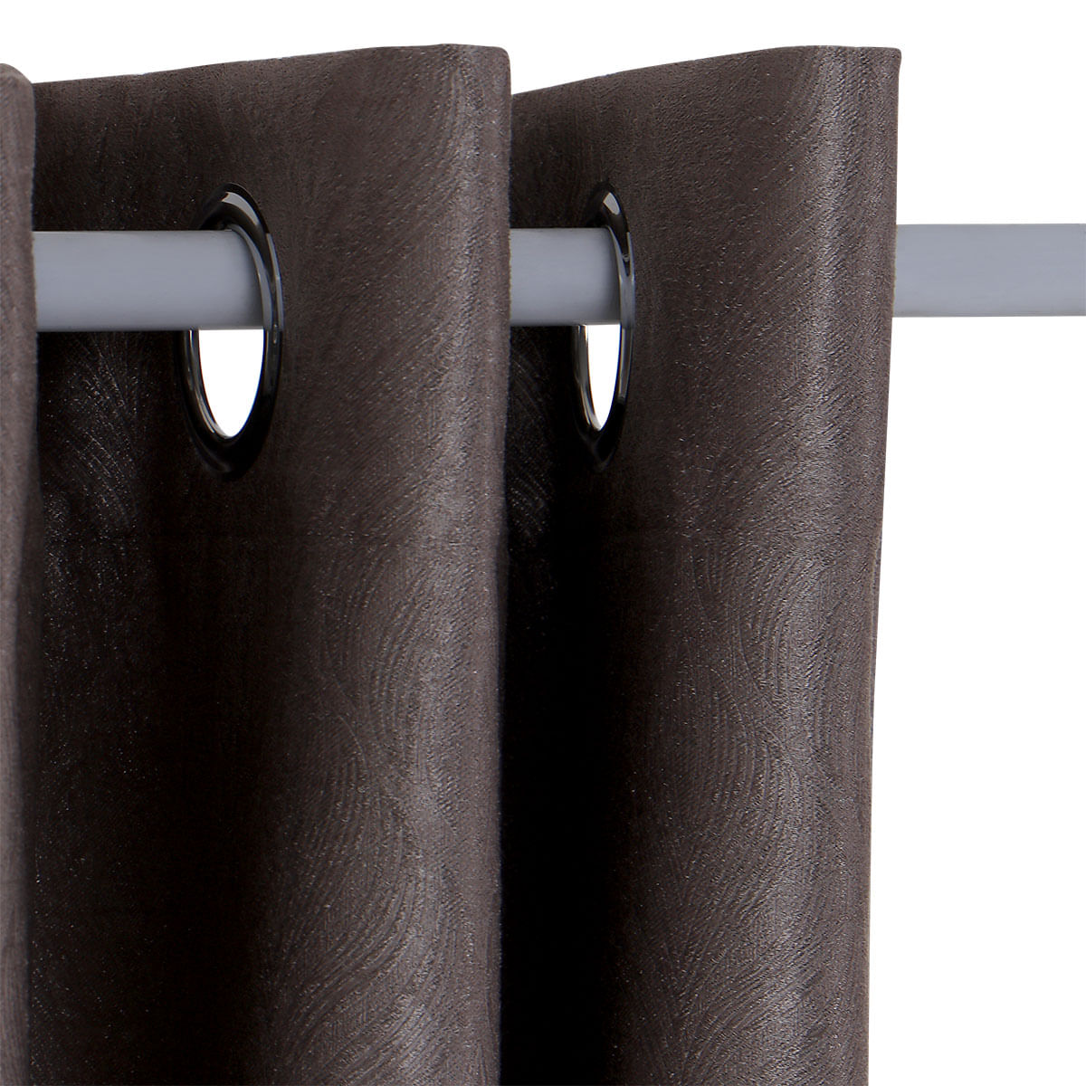 Cortina Blackout Relevo Folhagem 360x250cm Marrom - PNB
