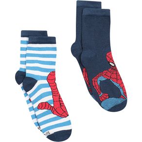 Meia-Soquete-Infantil-Spider-Man-Azul-Marvel